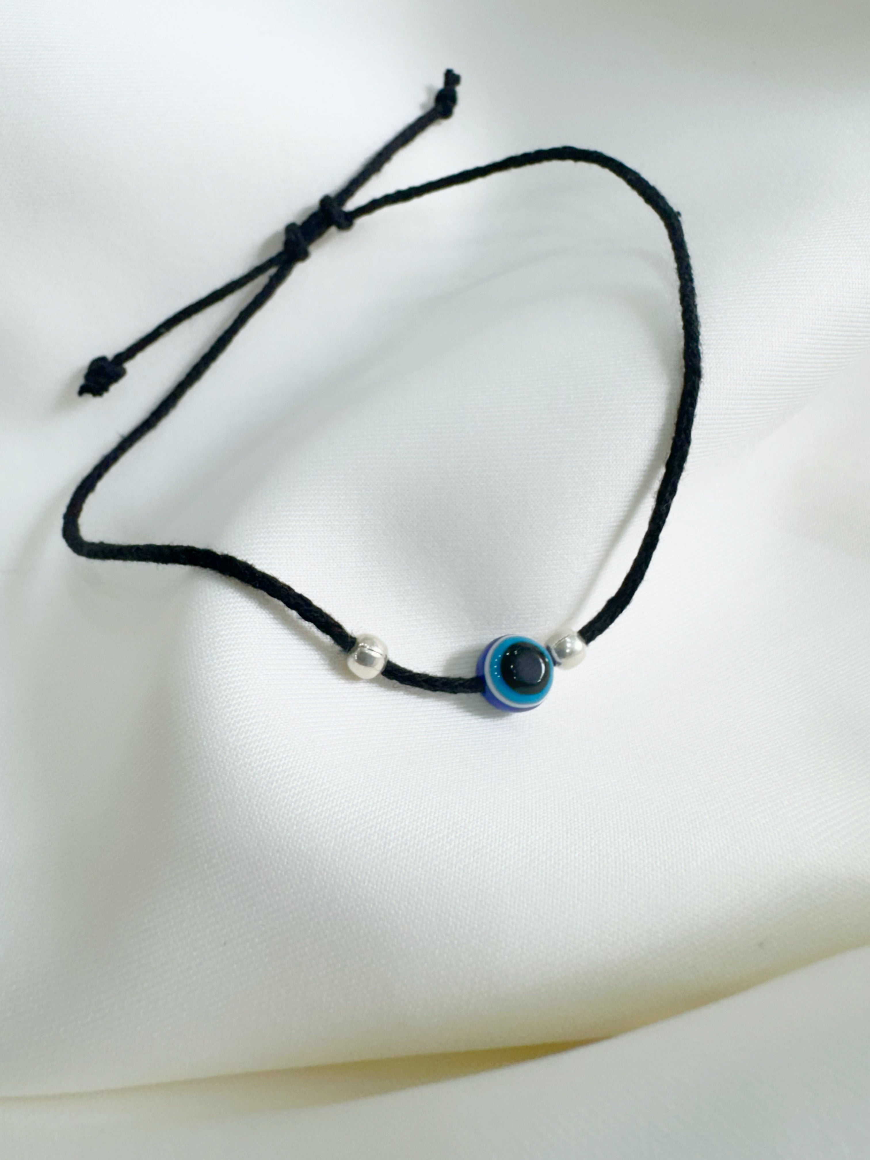 Nazar Raksha Black Thread Anklet - 92.5 Silver Beads