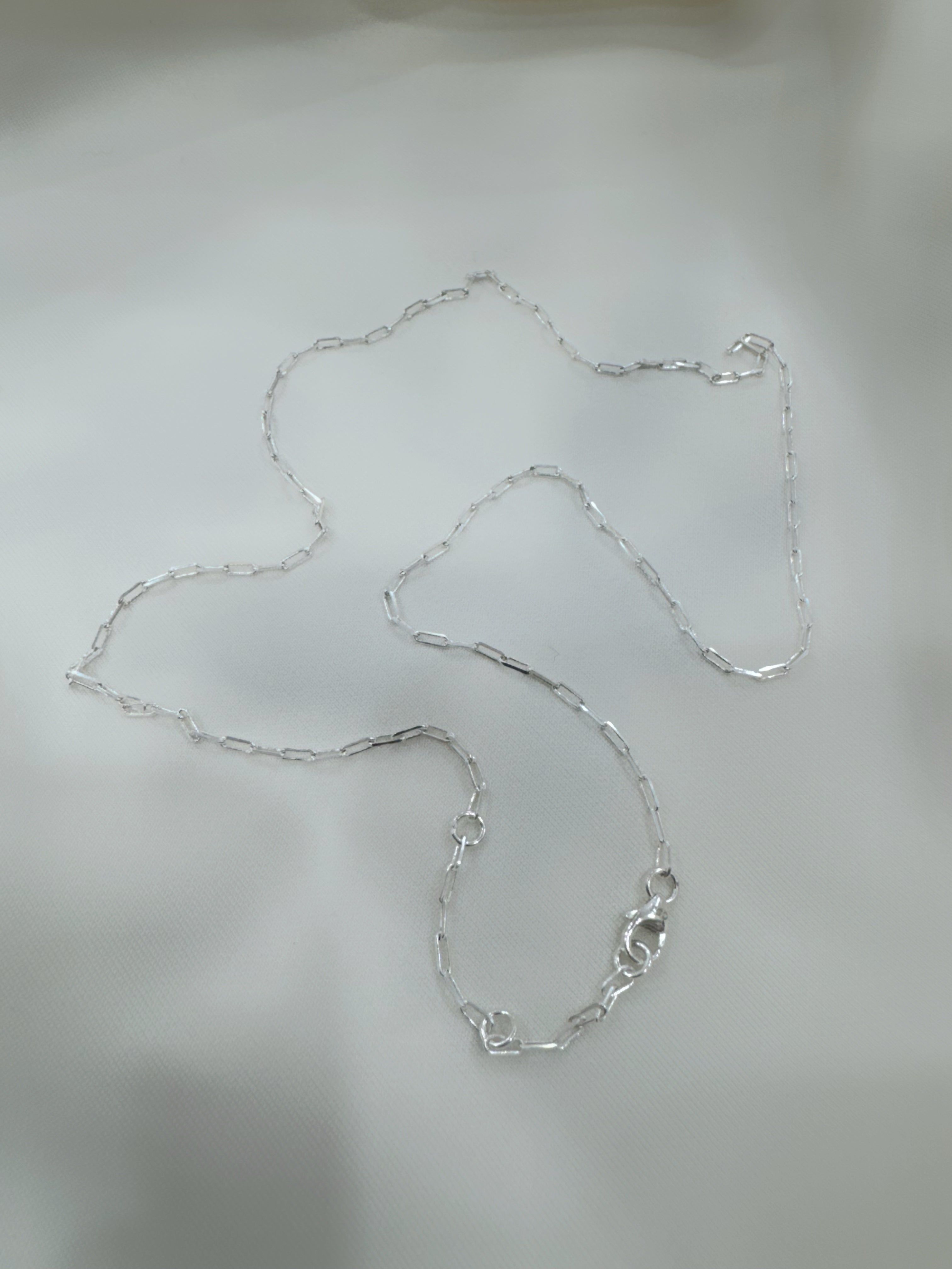 Paperclip Charm 92.5 Silver Chain