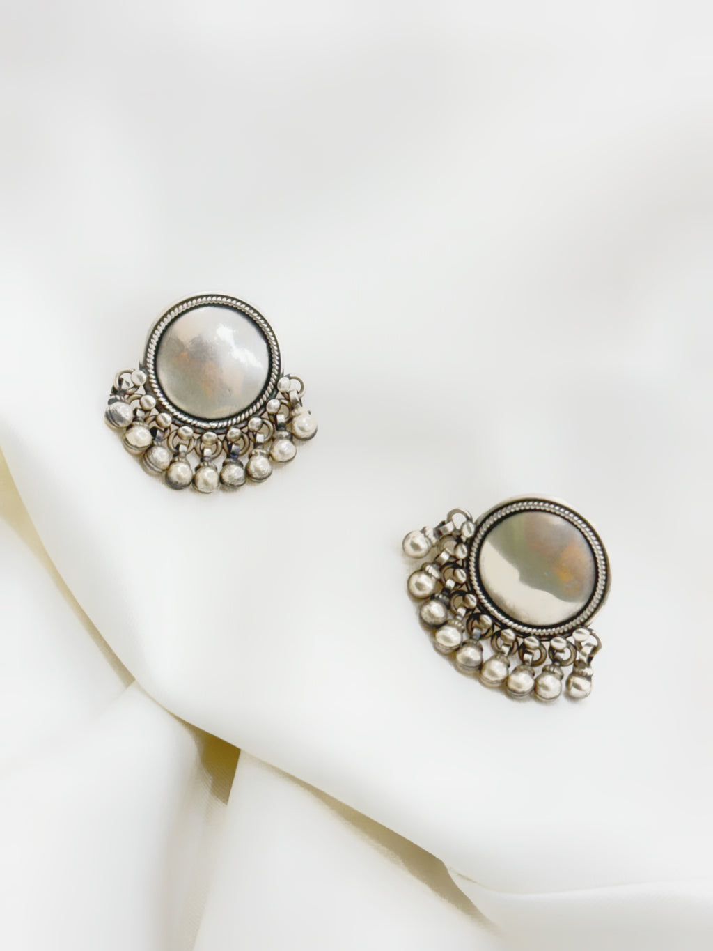 Tribal Ethnic Coin 92.5 Silver Studs Earring - Handcrafted