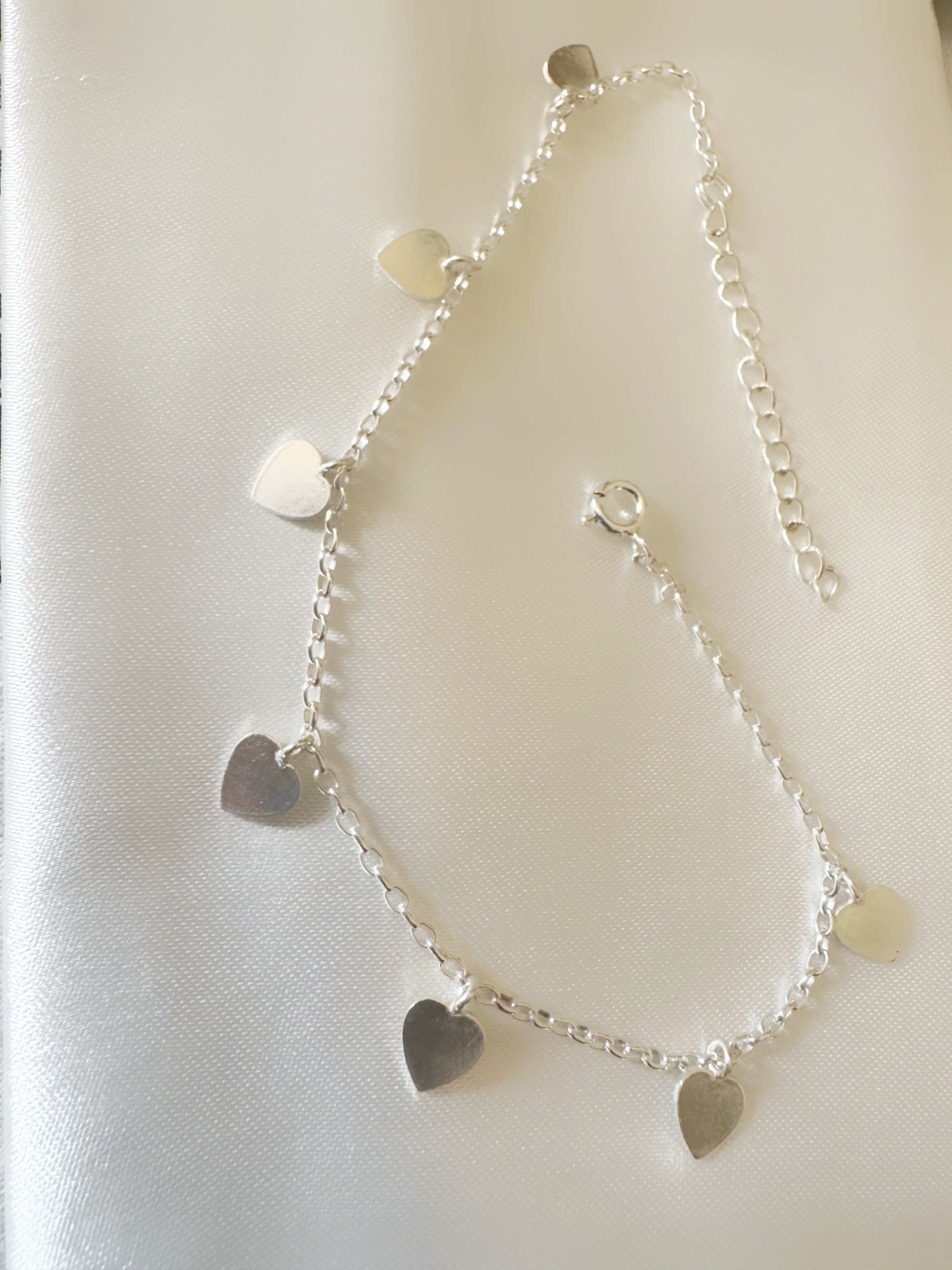 Sagarika – Little Hearts Anklet 92.5 Silver (Single Piece)