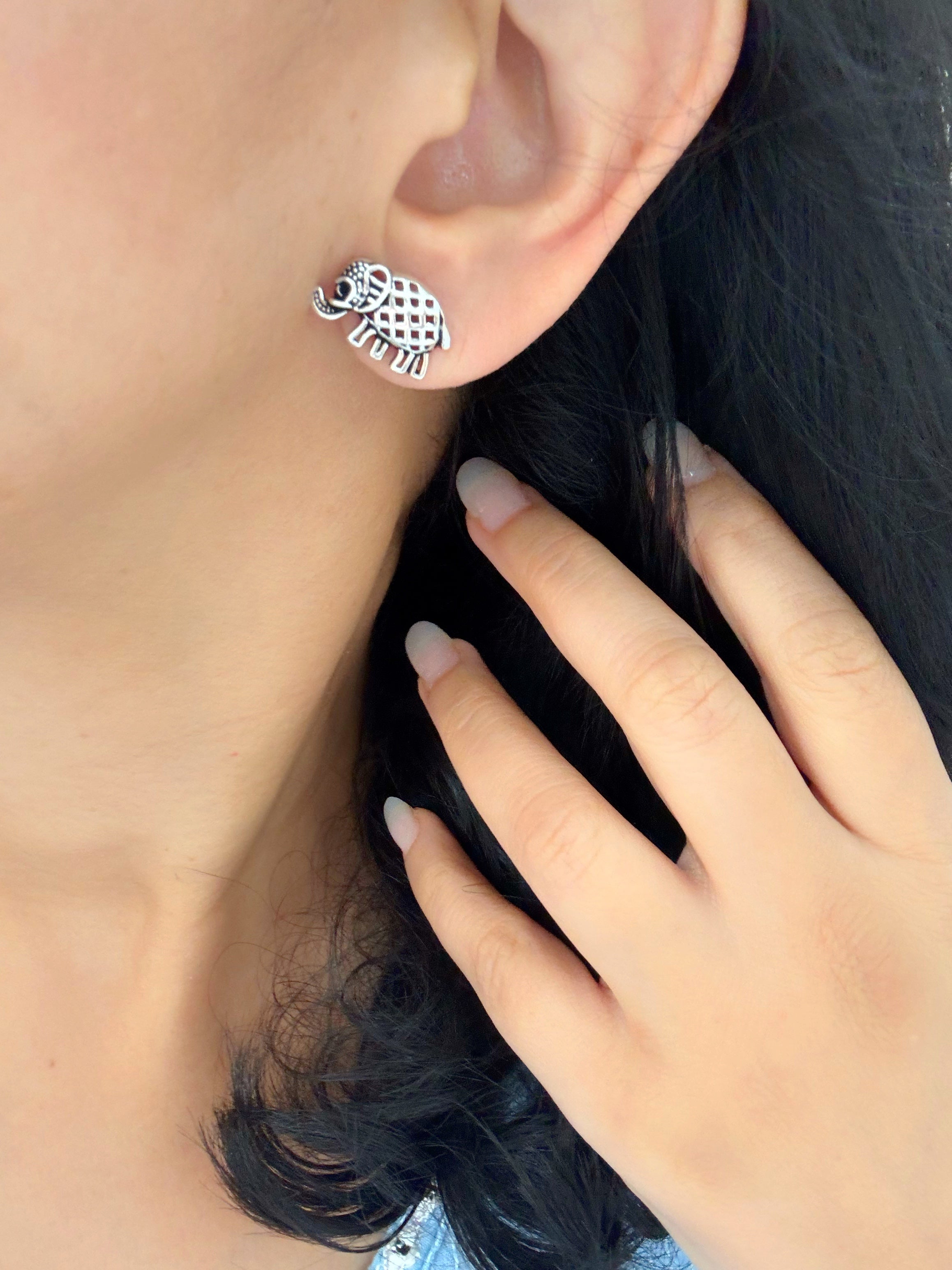 Haathi Charm Earrings – 92.5 Silver Handcrafted