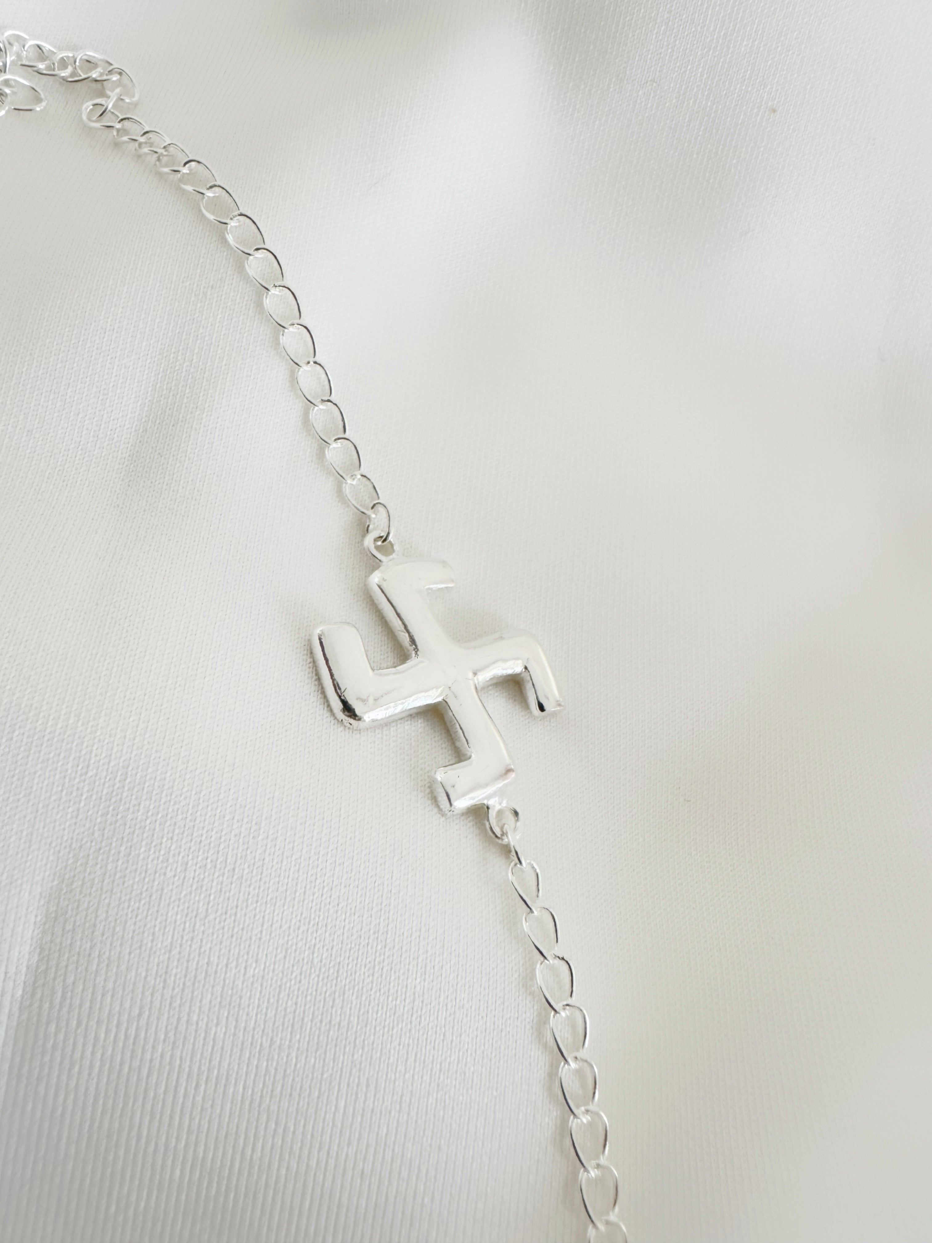 Swastik Shuddhi Handcrafted Rakhi in Pure 92.5 Silver