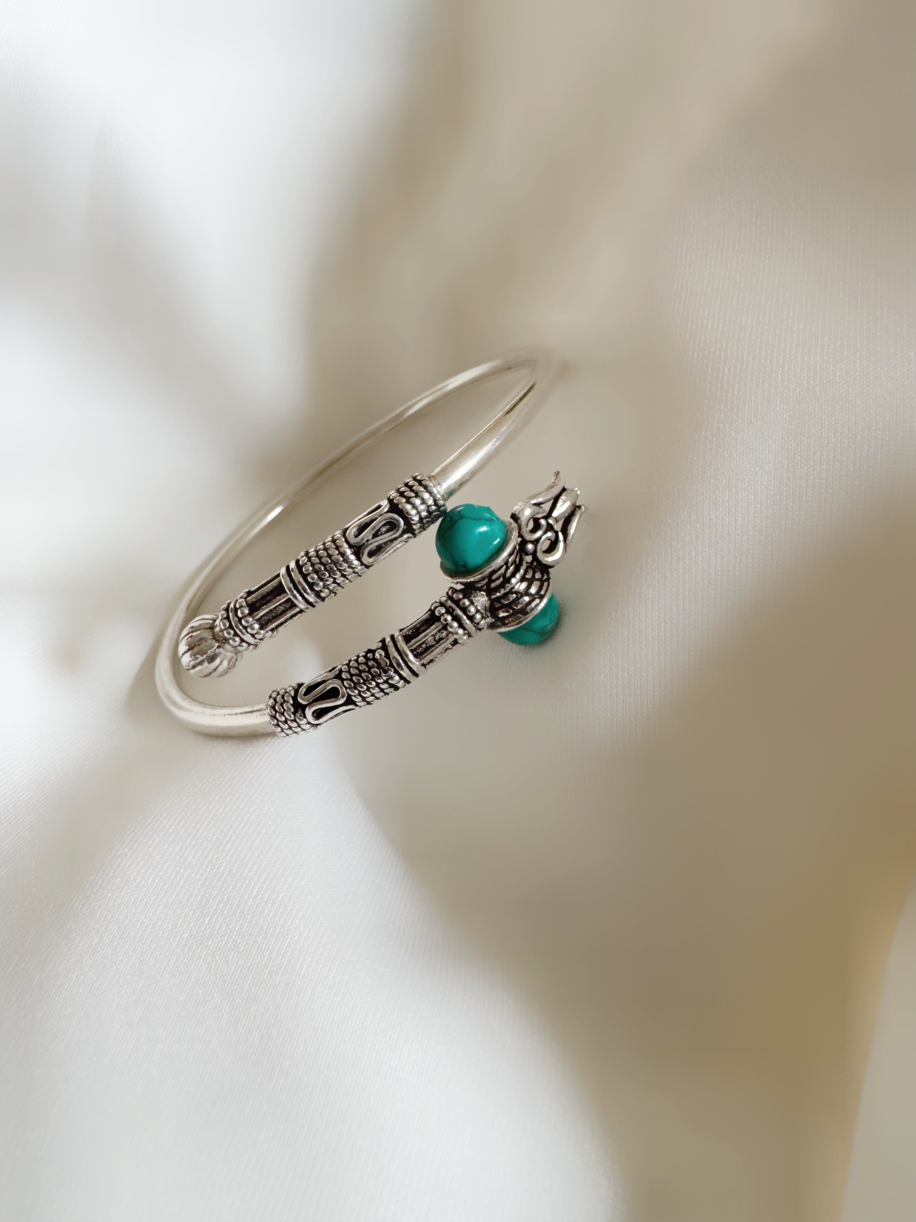 Antique Trishul and Damroo Bracelet 92.5 Silver