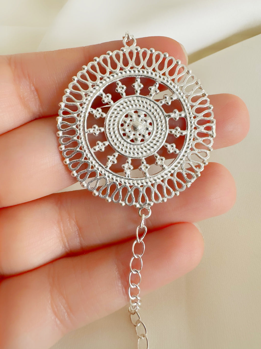 Kaarigari Mandala Handcrafted Rakhi in Pure 92.5 Silver