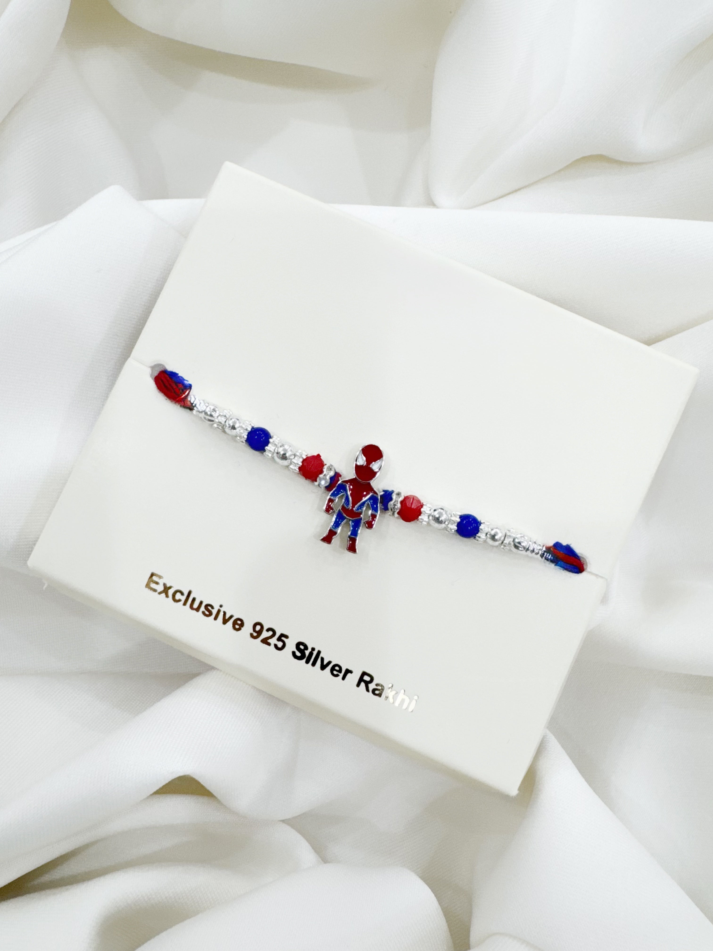 925 Silver Rakhis for Kids - Spiderman