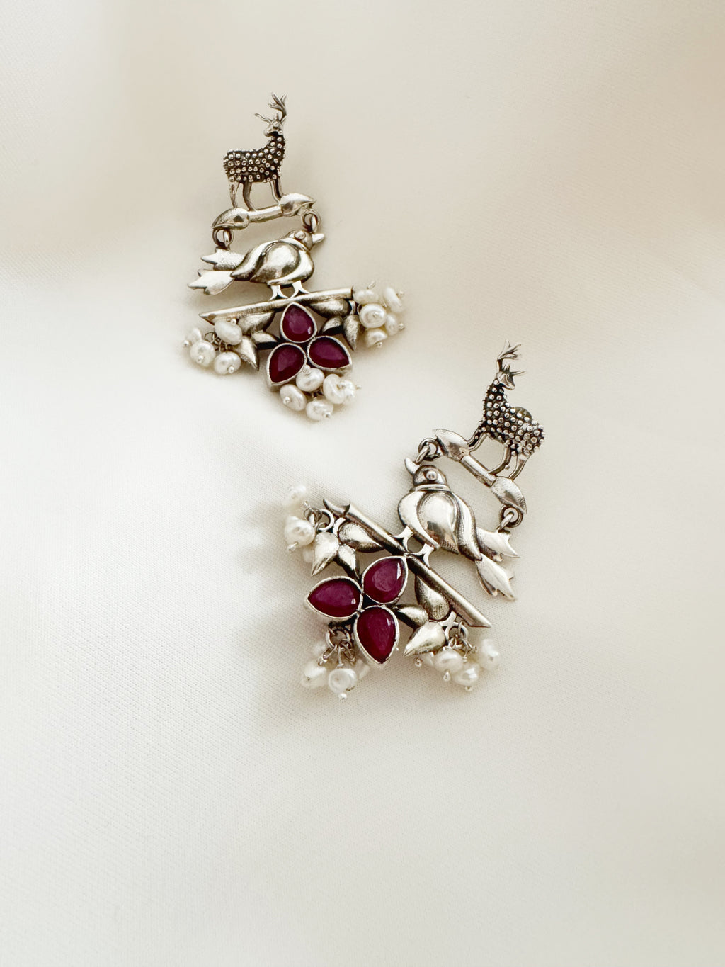 Vanraagini 92.5 Silver Earrings - Handcrafted