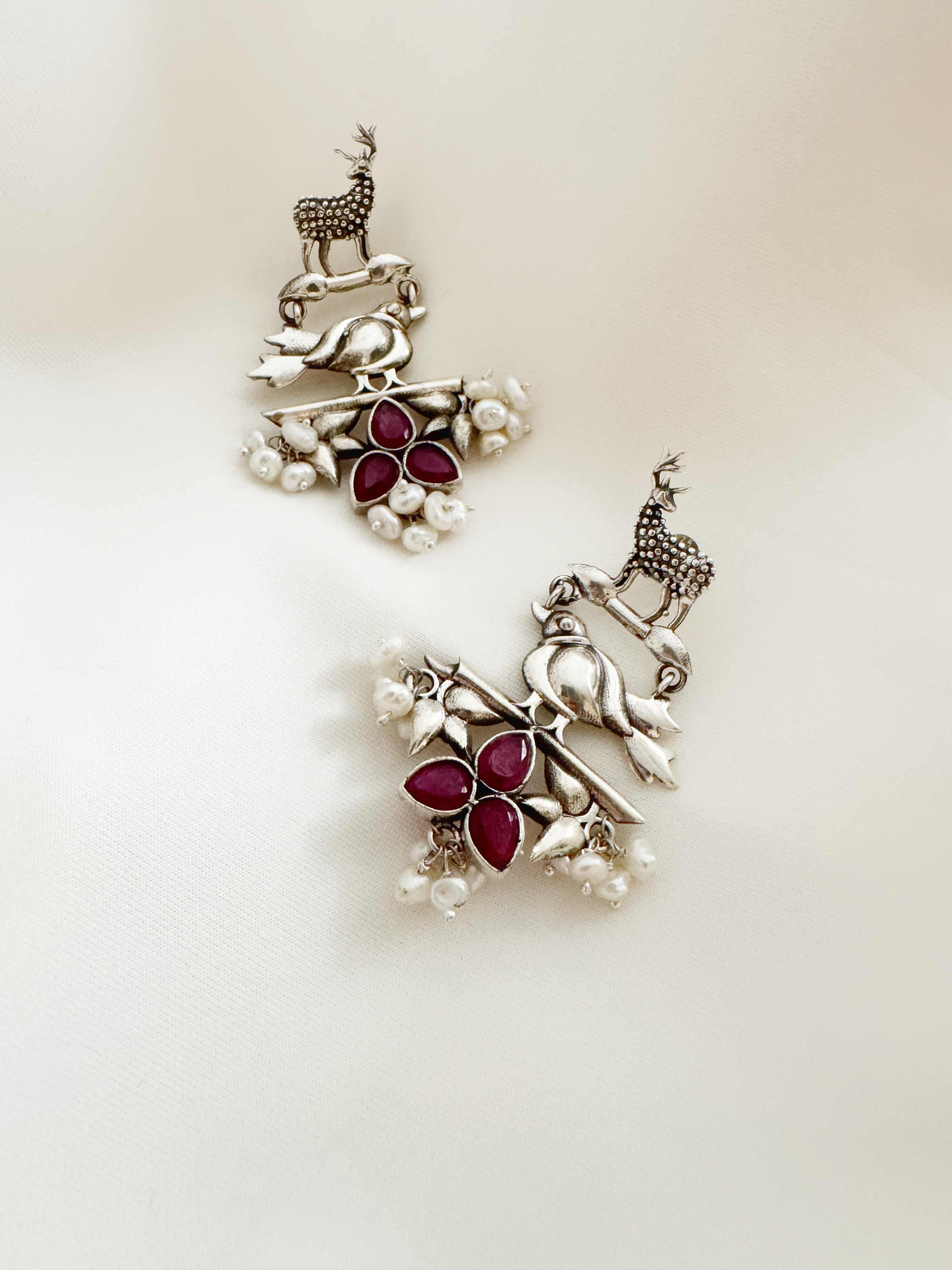 Vanraagini 92.5 Silver Earrings - Handcrafted
