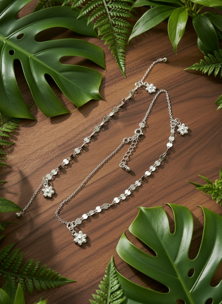 Blossom Gleam 92.5 Lightweight Silver Anklet