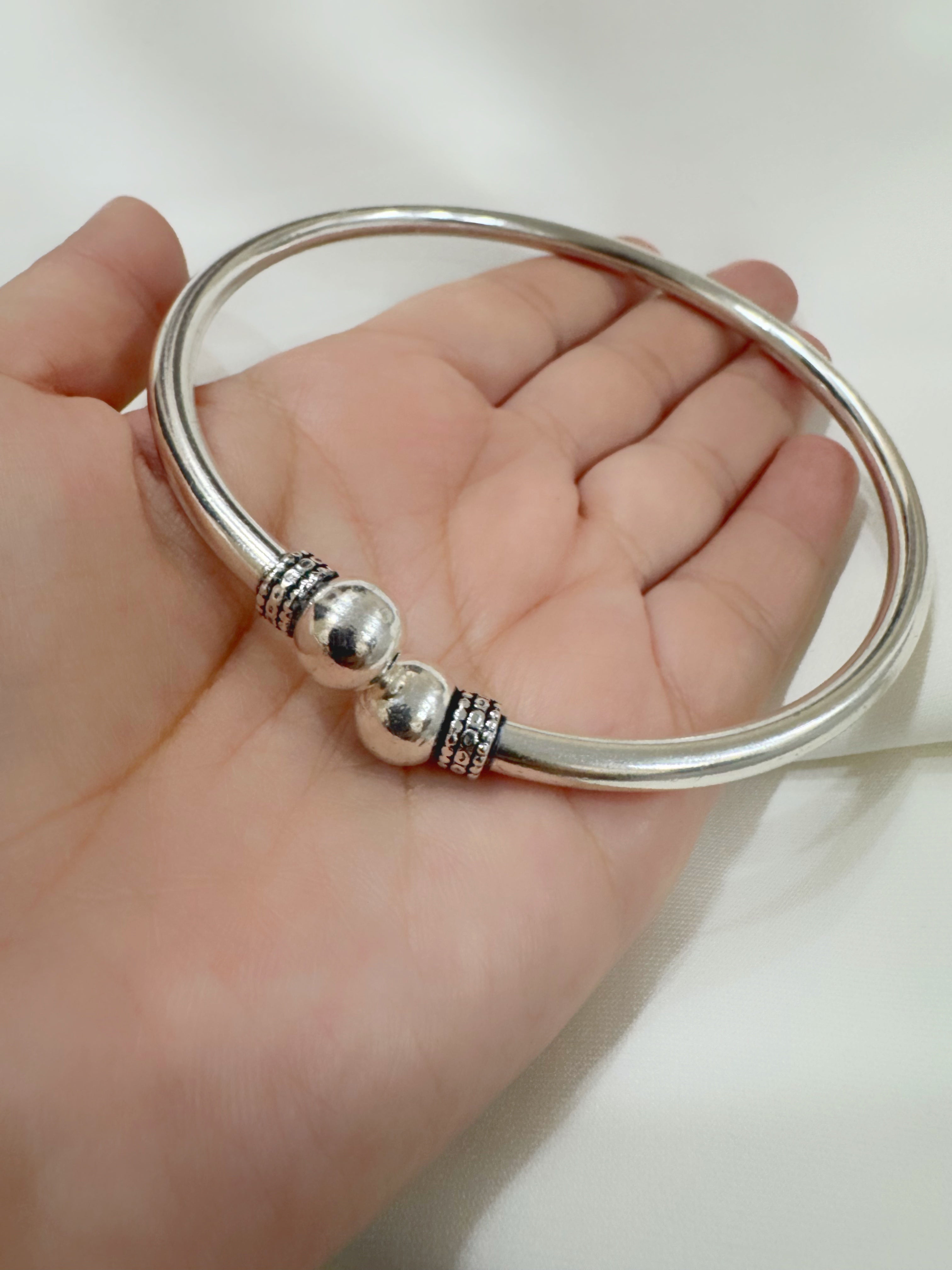 Tribal Ball 92.5 Silver Kada Anklet (Single Piece)