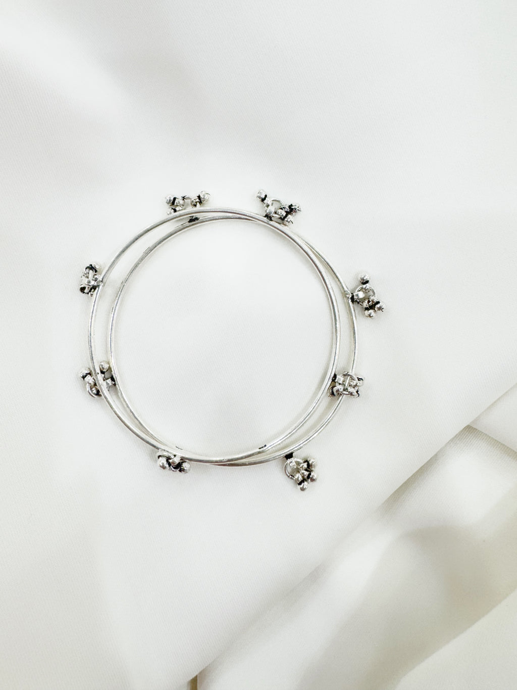 Pair of 92.5 Silver Ghunghroo Bangles