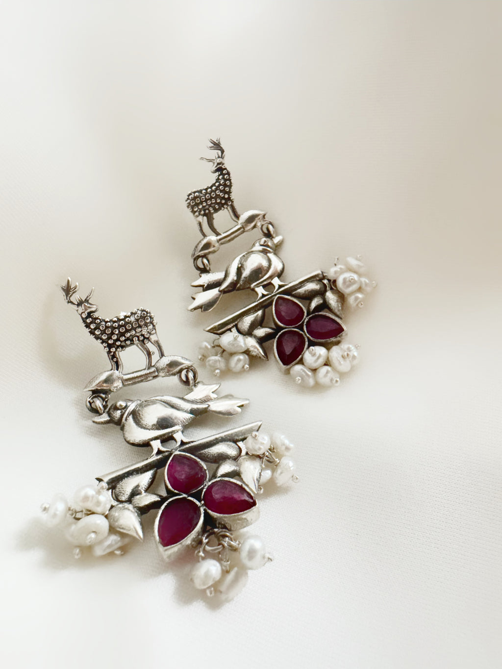 Vanraagini 92.5 Silver Earrings - Handcrafted