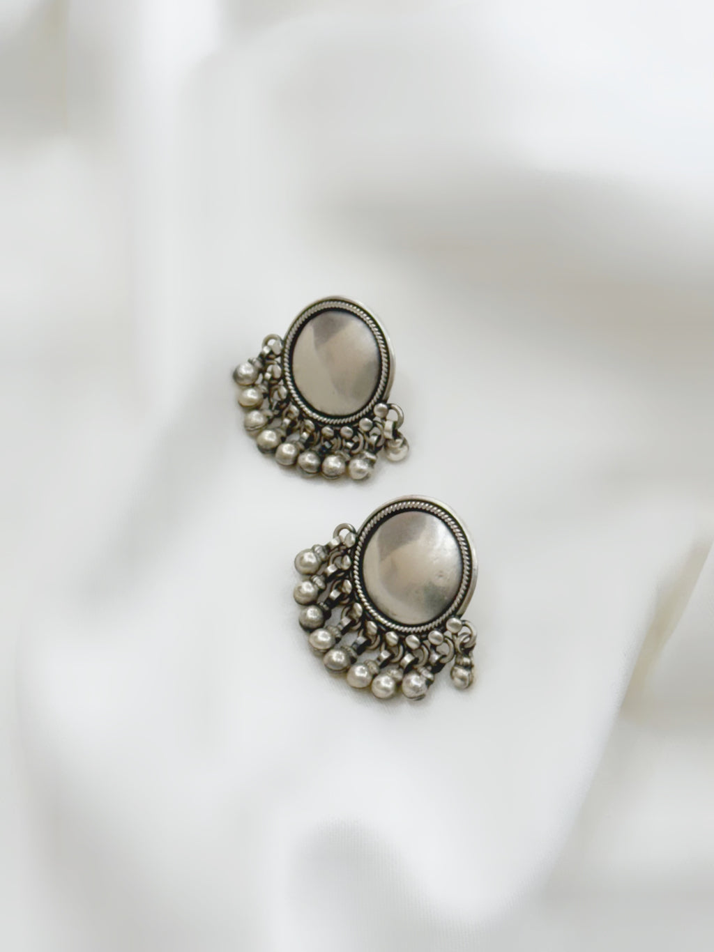 Tribal Ethnic Coin 92.5 Silver Studs Earring - Handcrafted