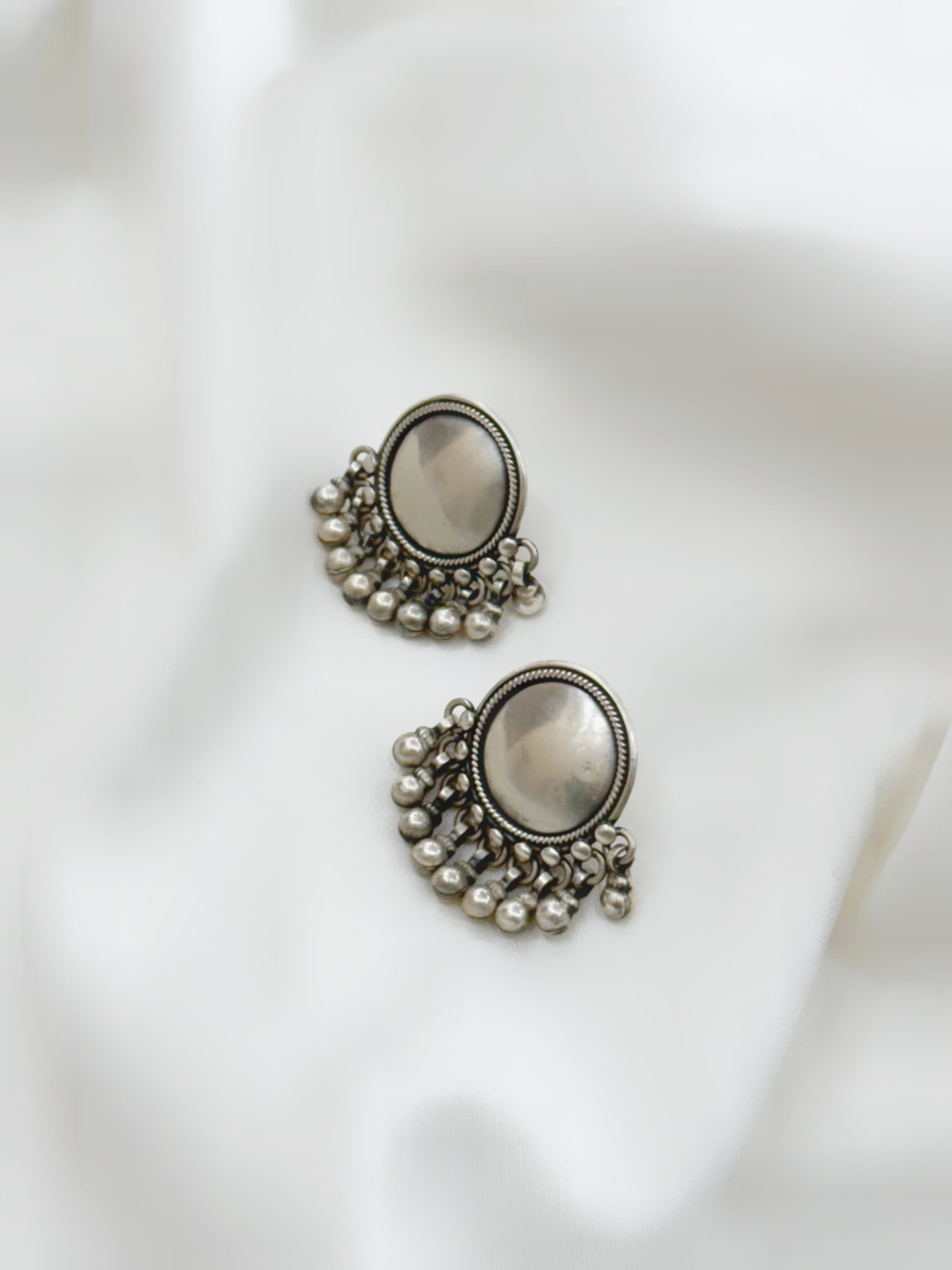 Tribal Ethnic Coin 92.5 Silver Studs Earring - Handcrafted