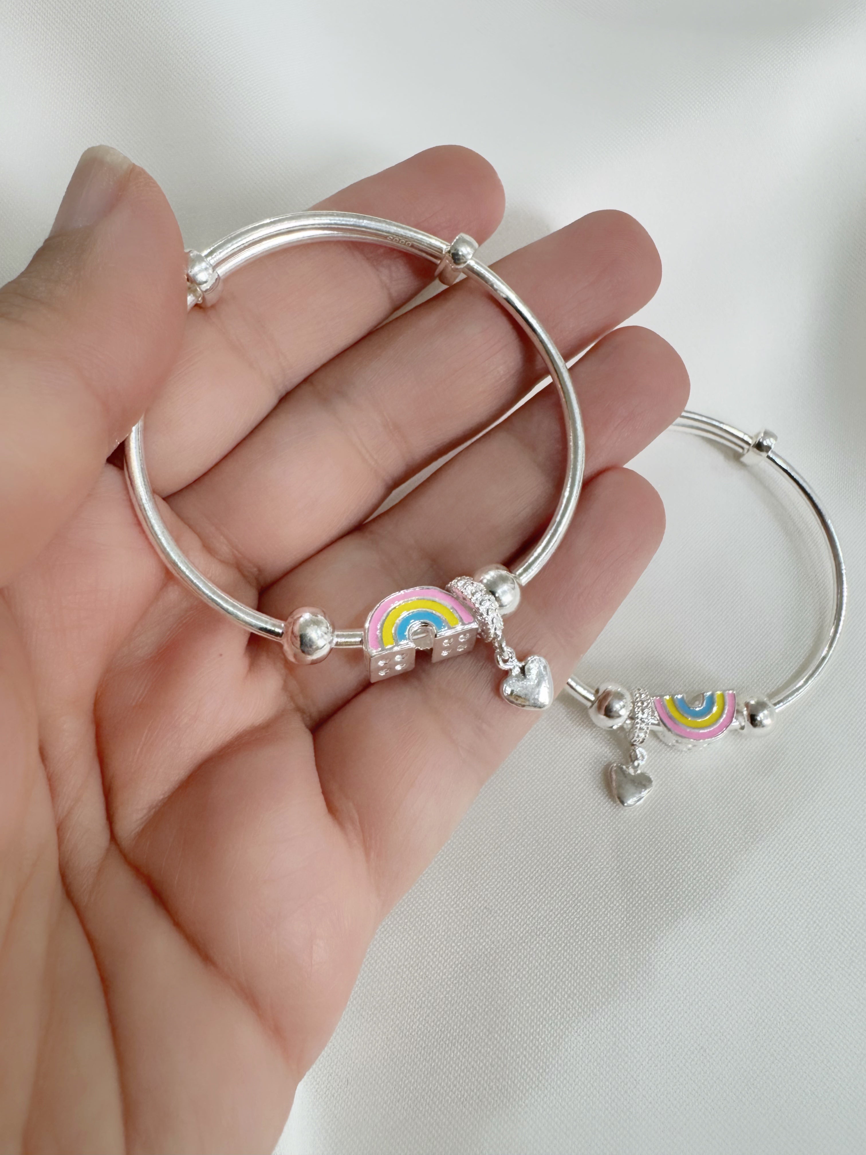 92.5 Silver Rainbow Adjustable Size Nazaria Set for Kids