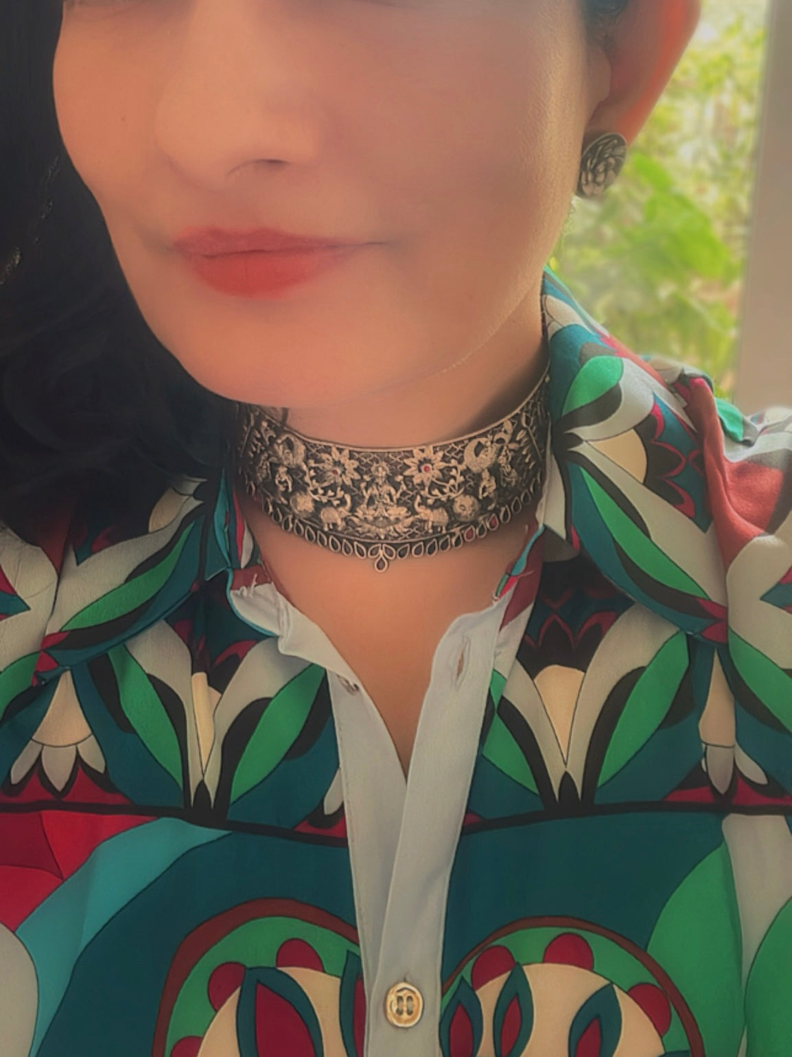 Indira - Goddess Lakshmi Choker – 92.5 Silver Temple Jewelry