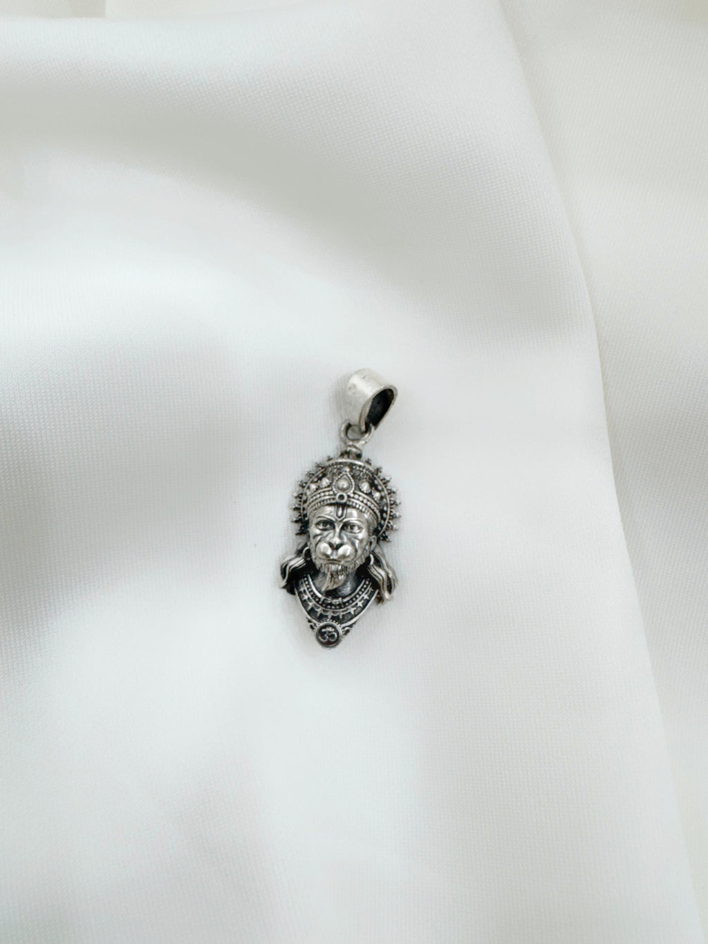 Anjaneya Mini 92.5 Silver Handcrafted Hanuman Pendant (With or Without Chain)