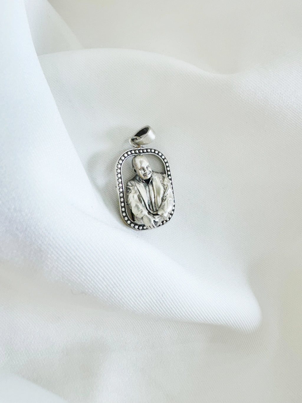 Guruji 92.5 Silver Handcrafted Oblong Pendant (With or Without Chain)