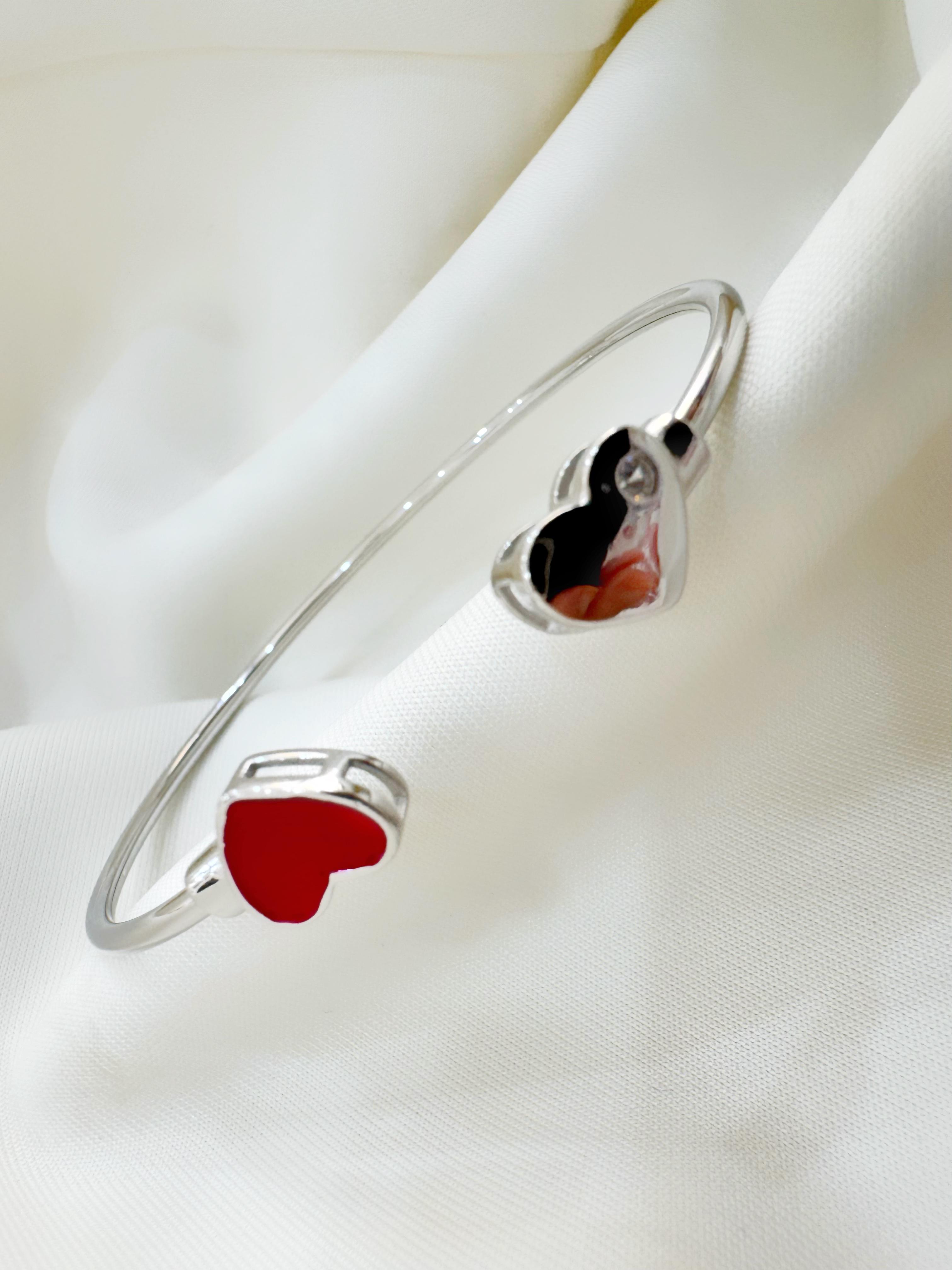 Twin Hearts 92.5 Silver Bracelet
