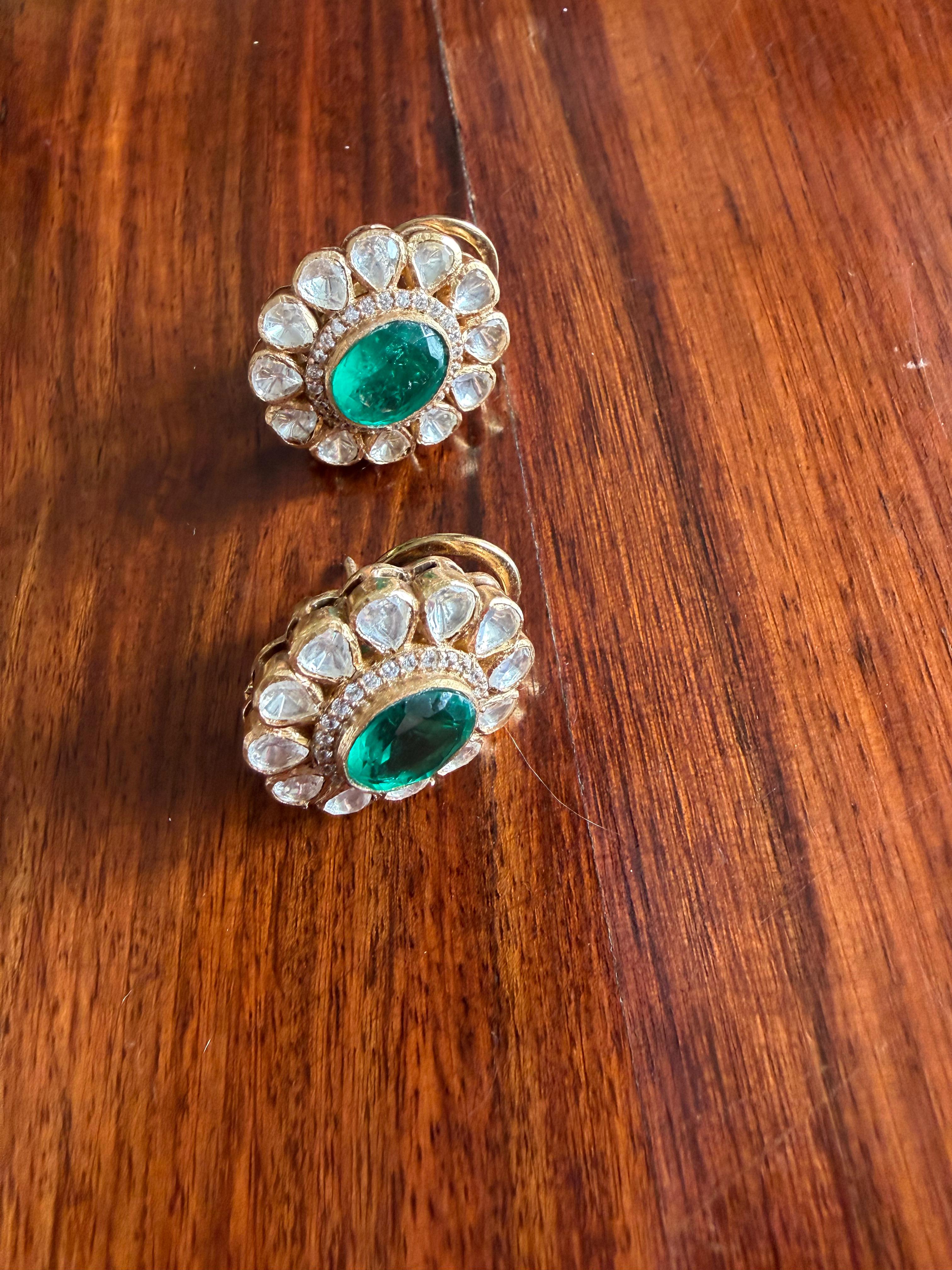 Amara - Gold Plated 92.5 Silver Moissonite Studs - Handcrafted