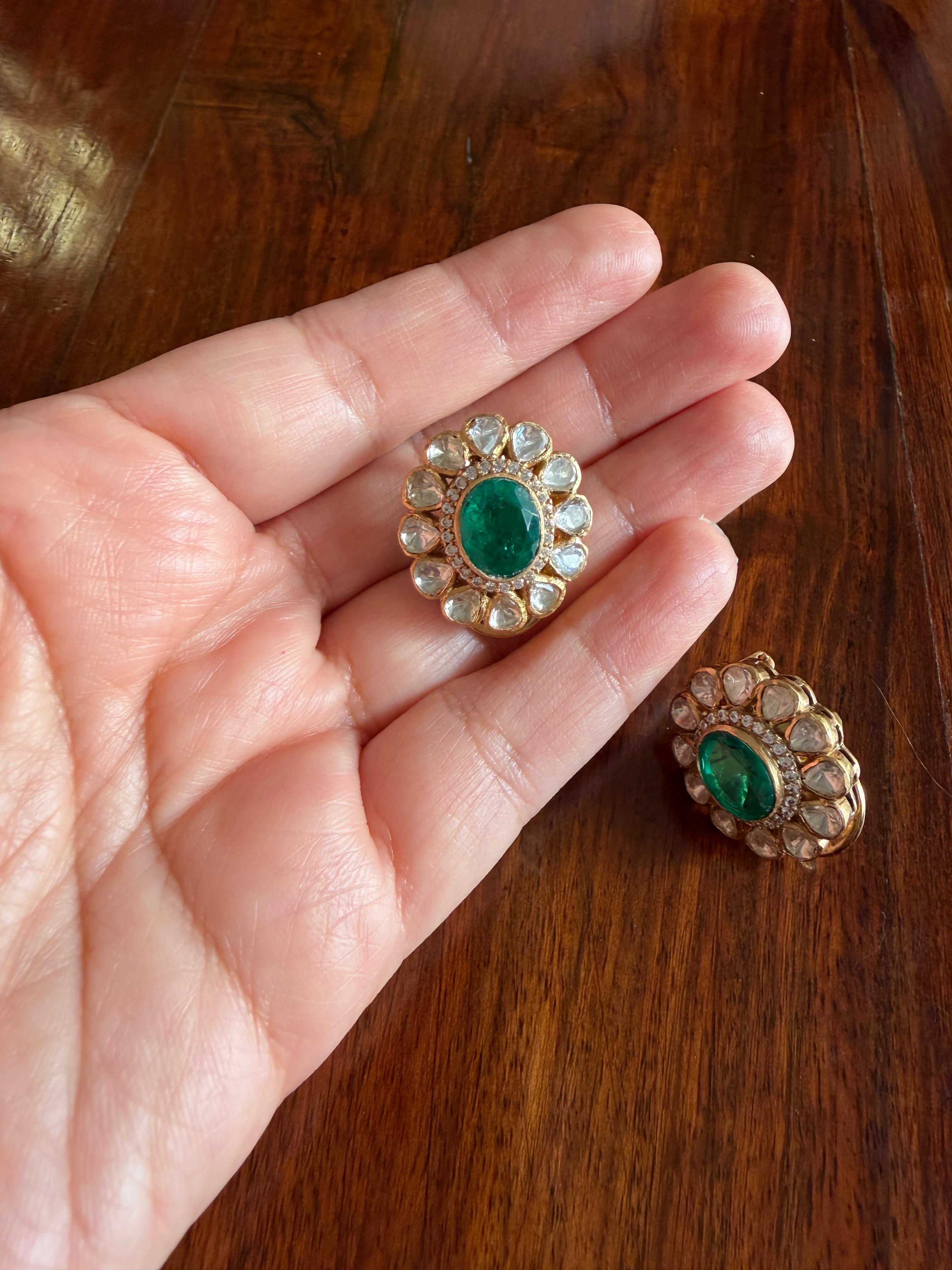 Amara - Gold Plated 92.5 Silver Moissonite Studs - Handcrafted