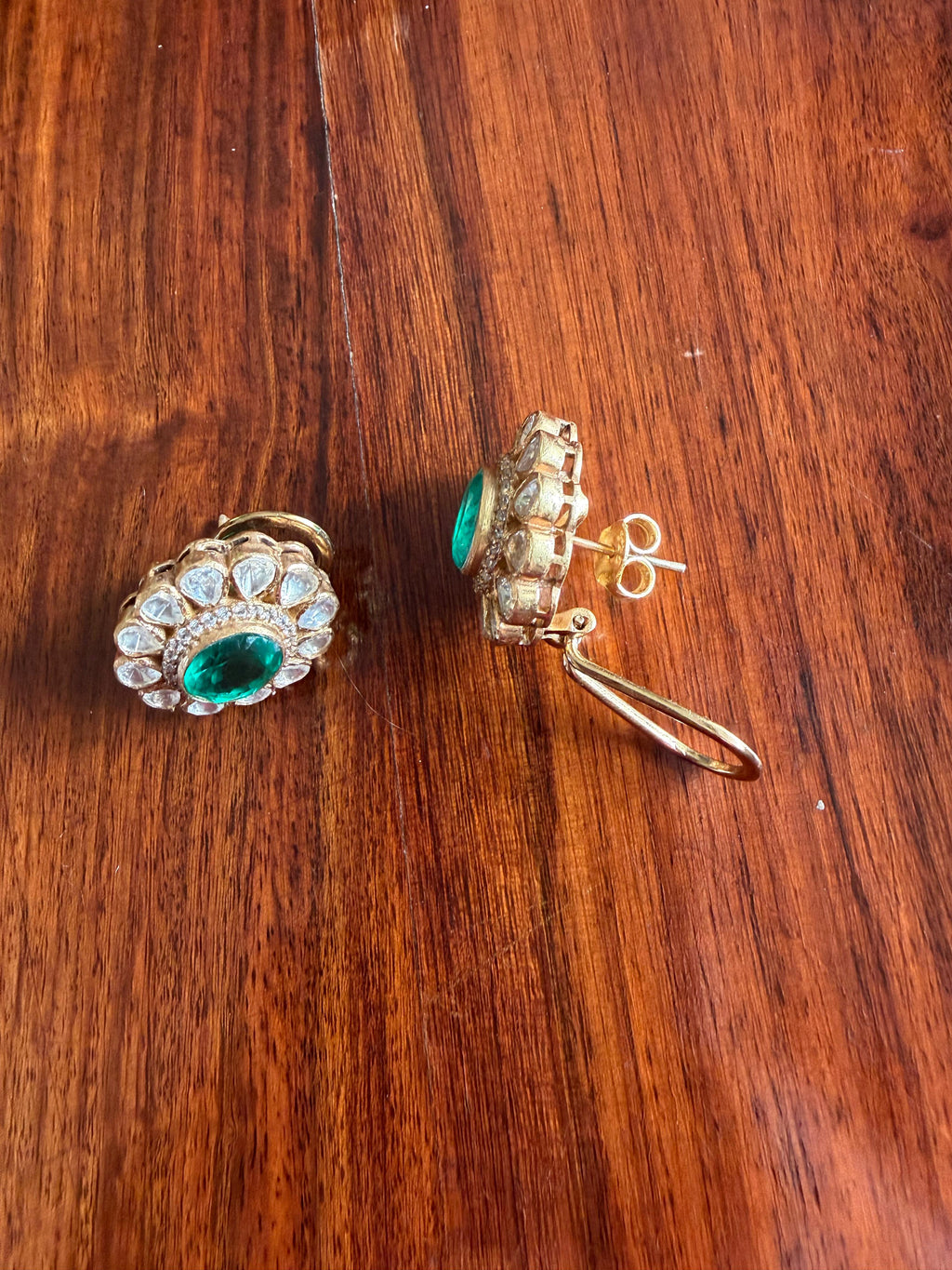 Amara - Gold Plated 92.5 Silver Moissonite Studs - Handcrafted