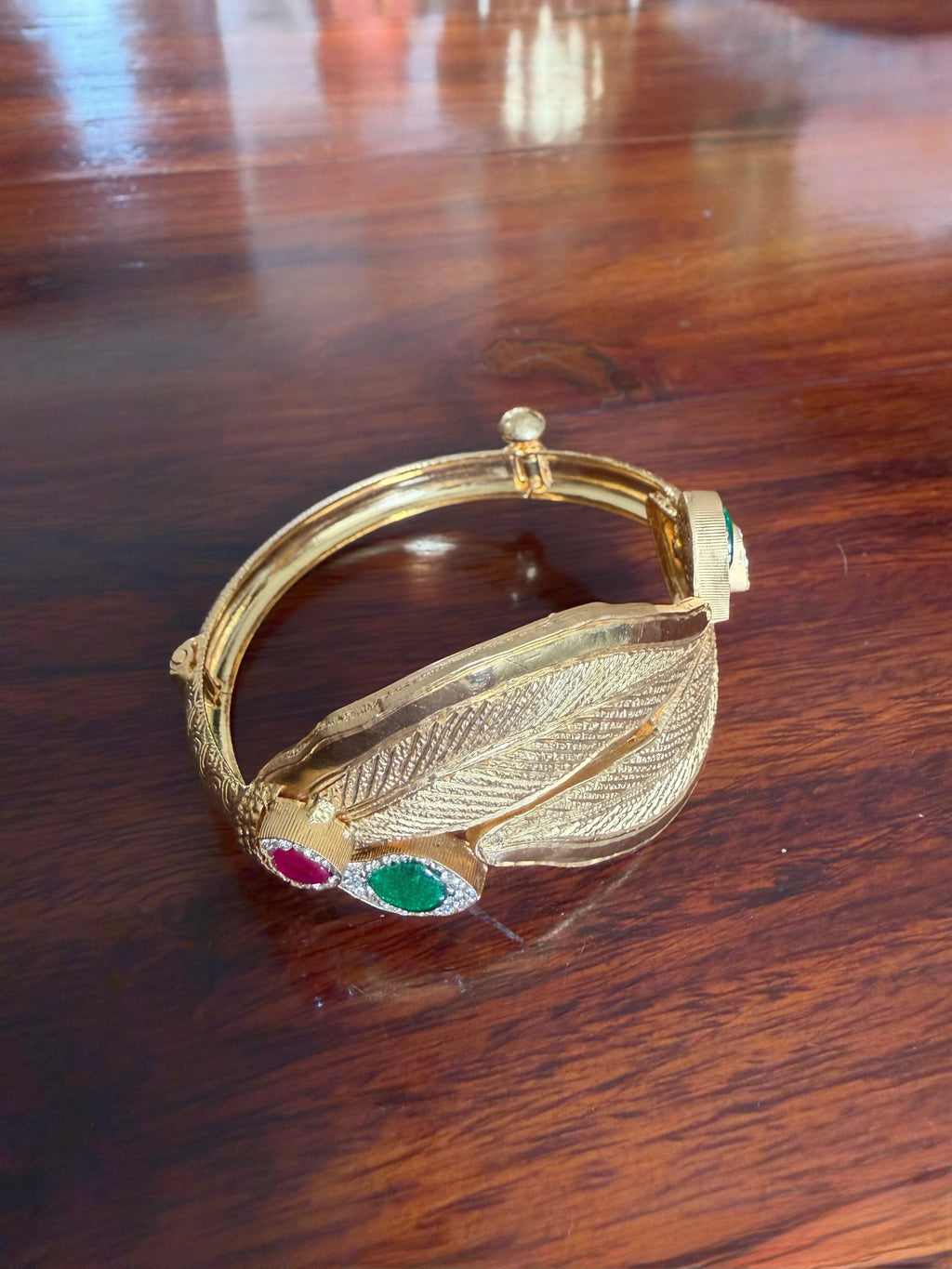 Suvarna - Gold Plated 92.5 Silver Open Bracelet - Handcrafted