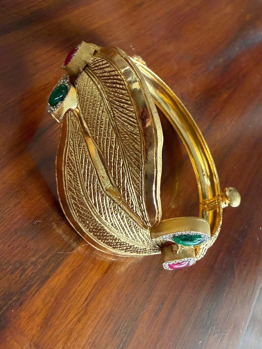 Suvarna - Gold Plated 92.5 Silver Open Bracelet - Handcrafted