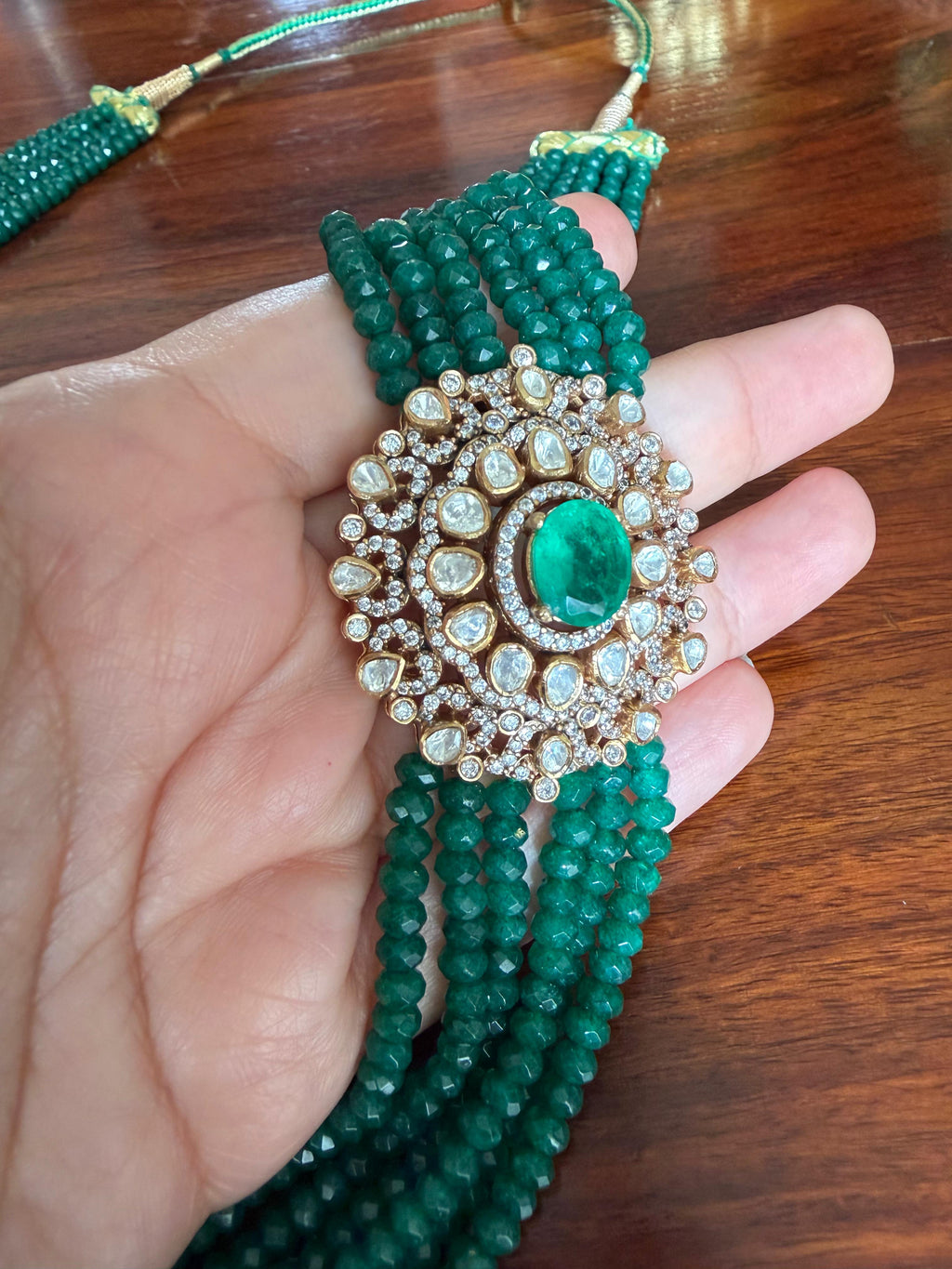 Amara - Gold Plated 92.5 Silver Moissonite Rani Haar - Handcrafted