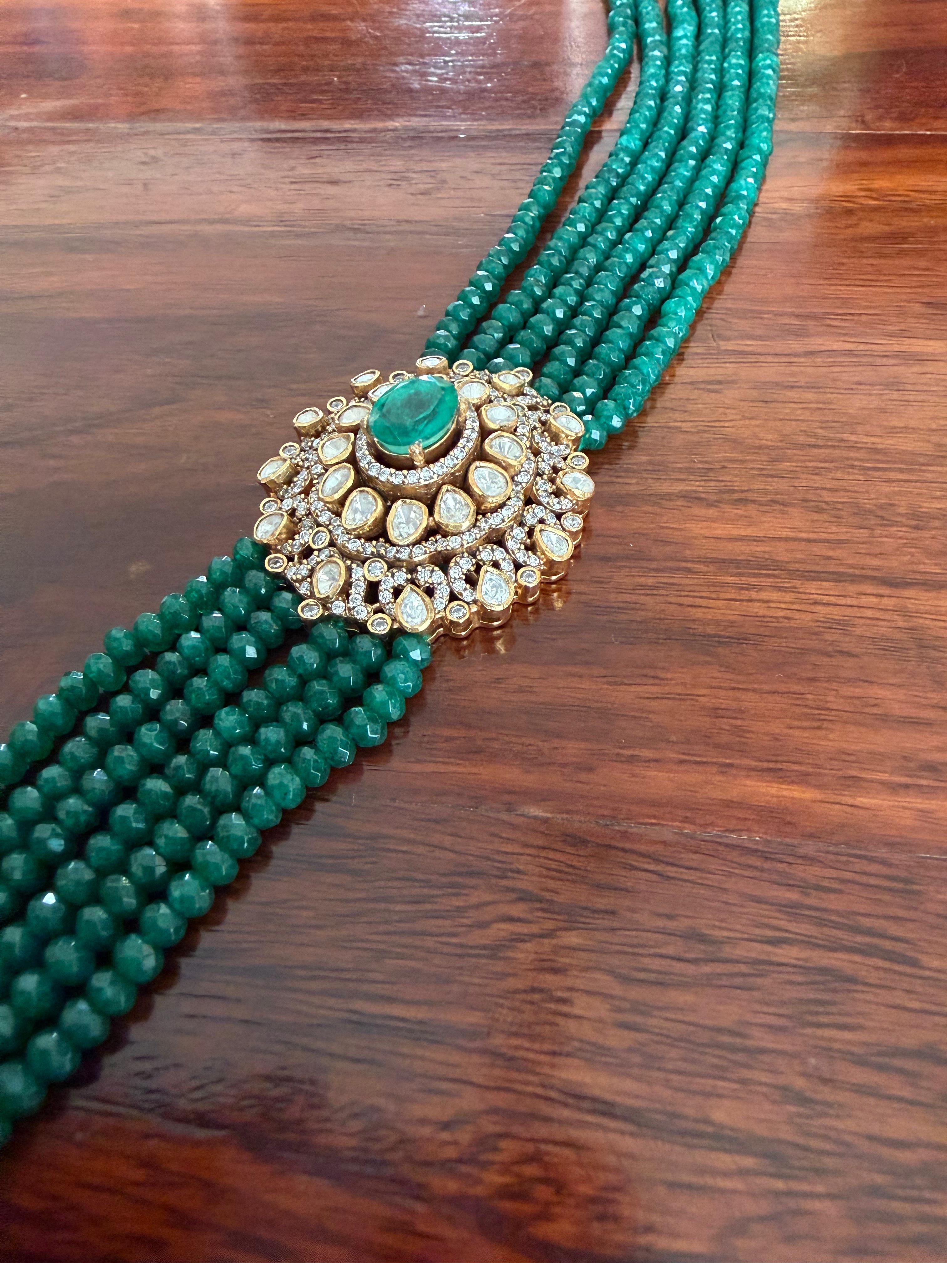 Amara - Gold Plated 92.5 Silver Moissonite Rani Haar - Handcrafted