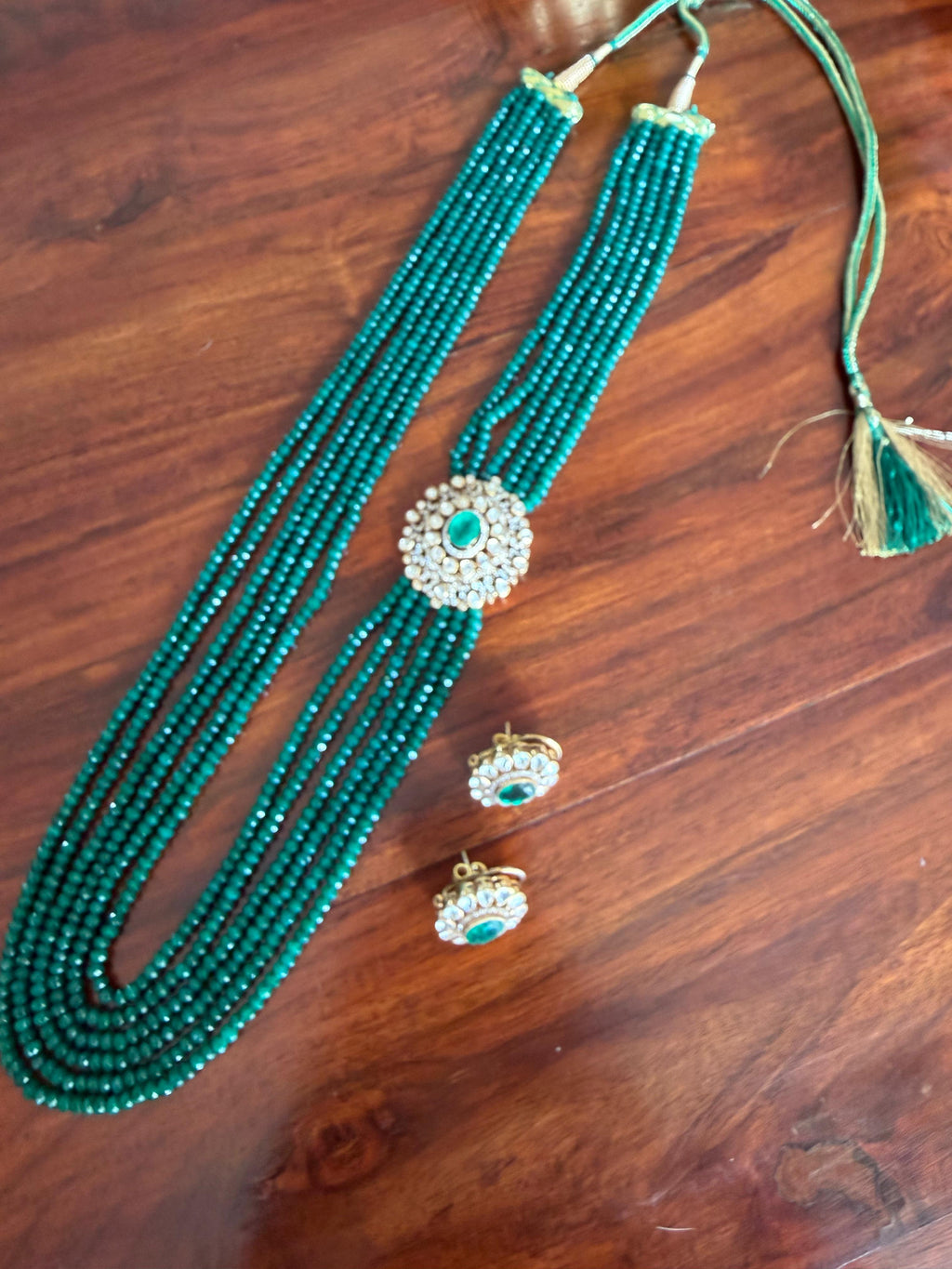 Amara - Gold Plated 92.5 Silver Moissonite Rani Haar Set - Handcrafted