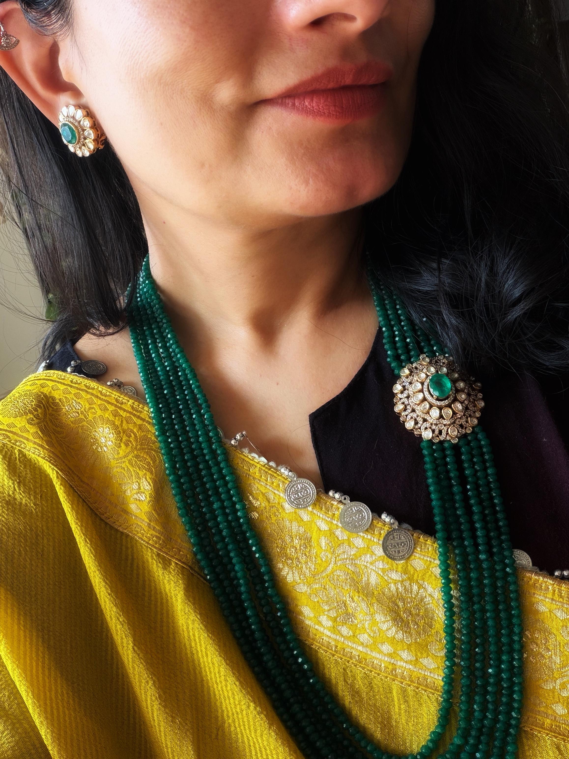 Amara - Gold Plated 92.5 Silver Moissonite Rani Haar Set - Handcrafted