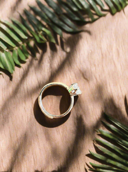 Silver Round Gem Ring