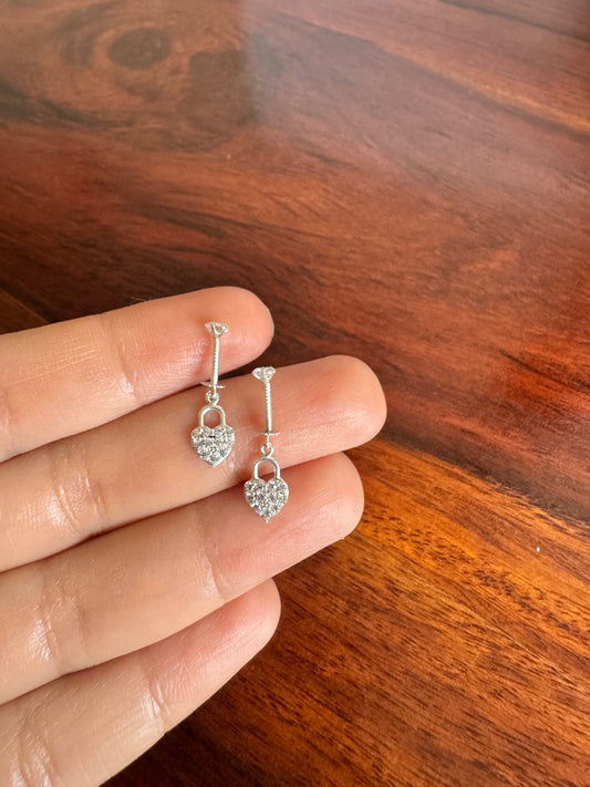 Everyday Bugadi - Heart Helix Earrings - 92.5 Silver