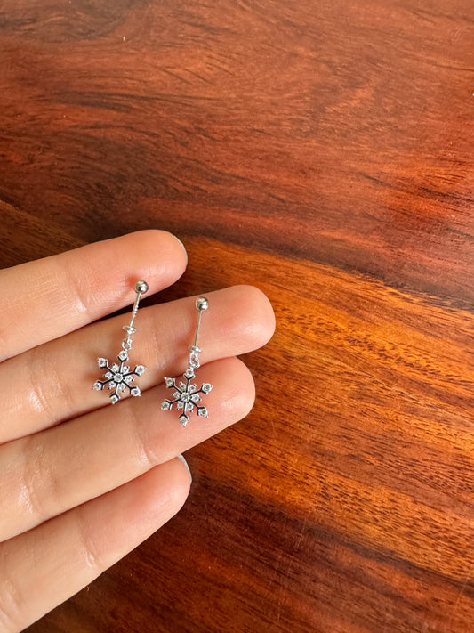 Everyday Bugadi - Snowflake Helix Earrings - 92.5 Silver