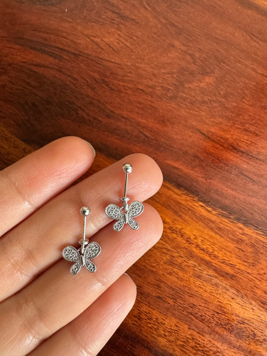 Everyday Bugadi - Butterfly Helix Earrings - 92.5 Silver
