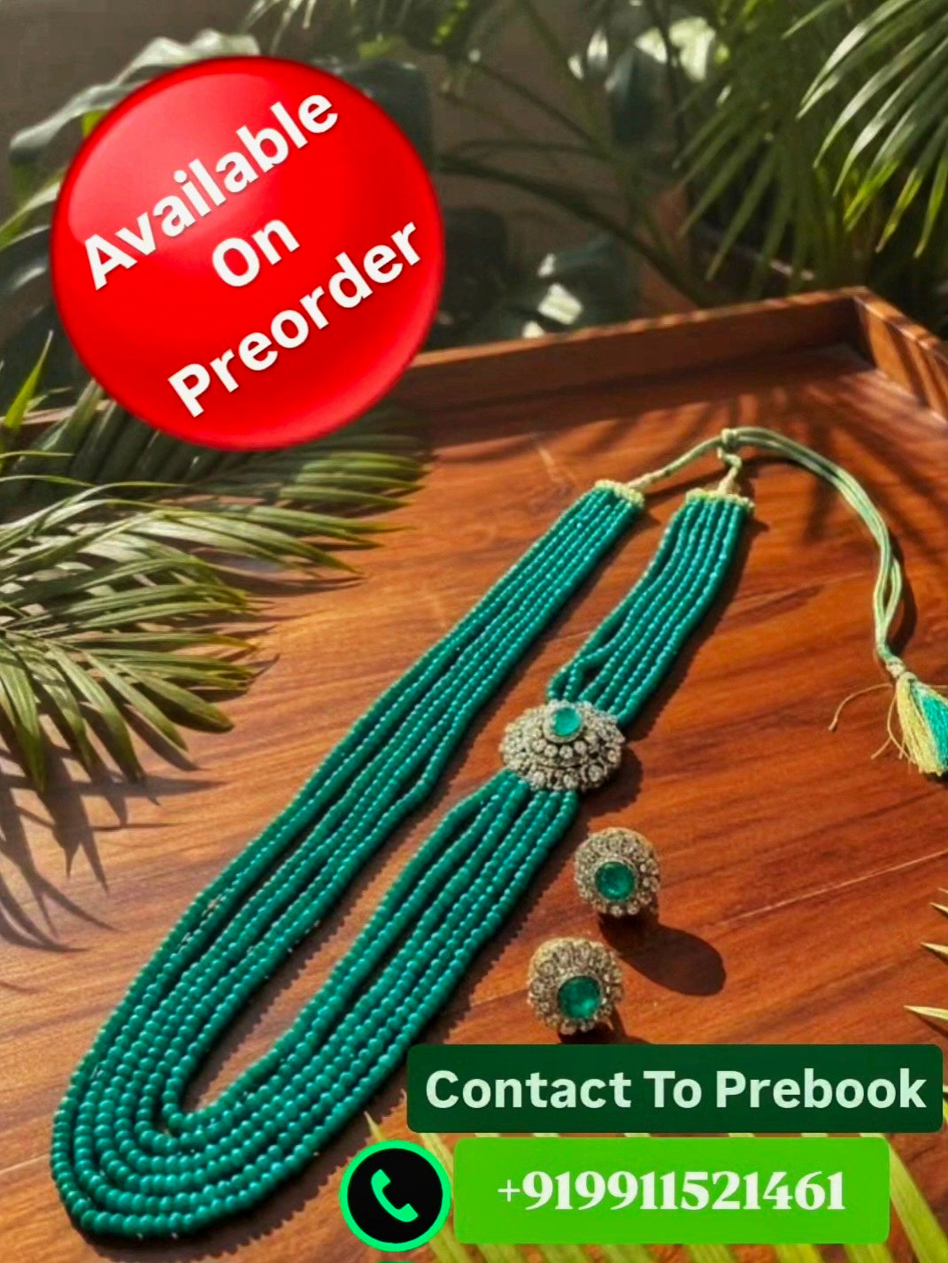 Amara - Gold Plated 92.5 Silver Moissonite Rani Haar Set - Handcrafted