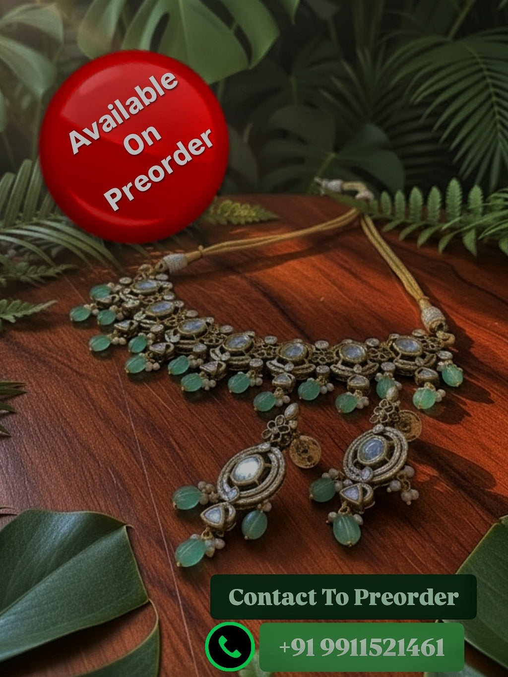 Naaz - Gold Plated 92.5 Silver Necklace Set - Handcrafted