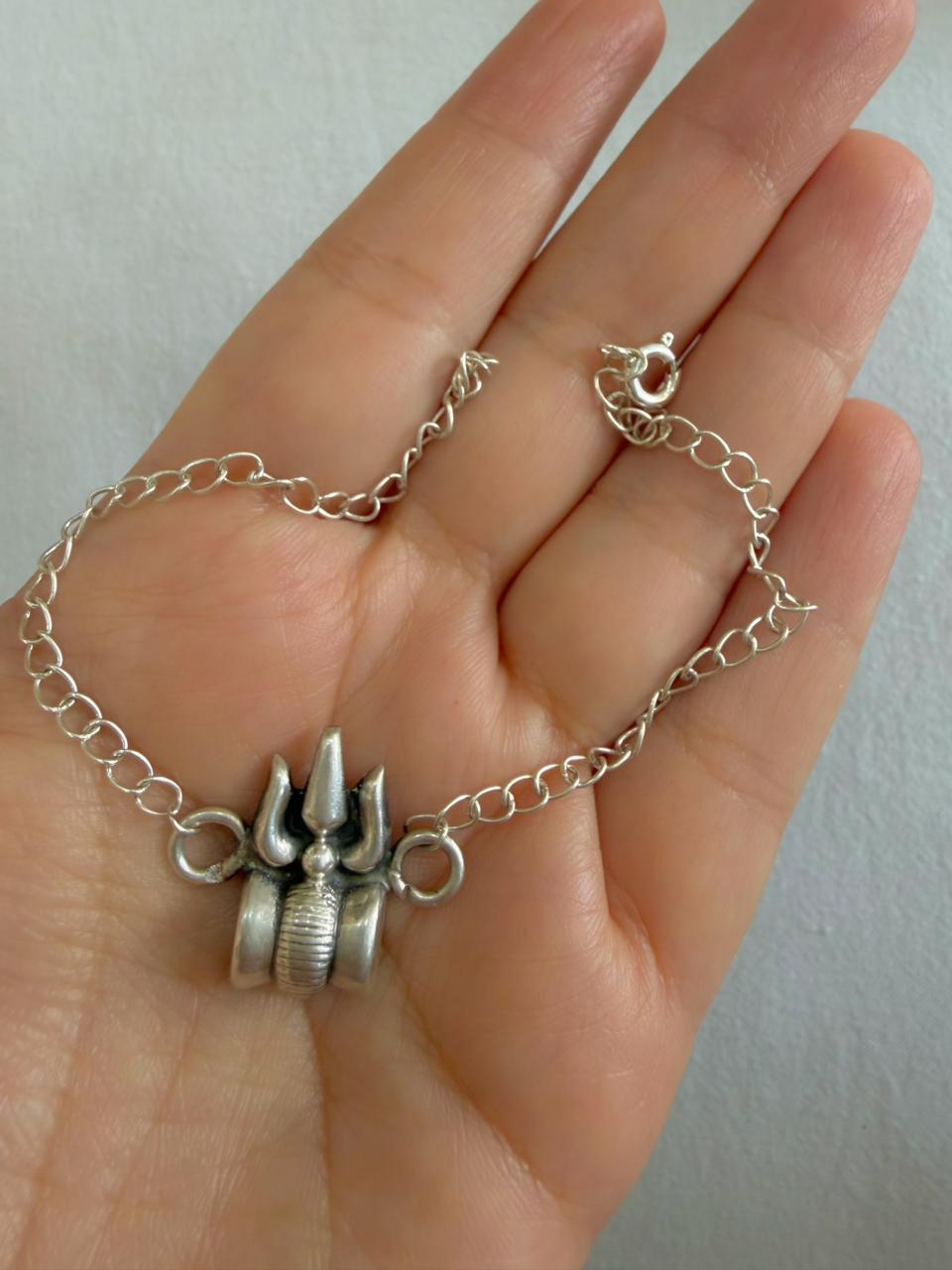 Shiva Trishul Damru- Hancrafted 925 Rakhi