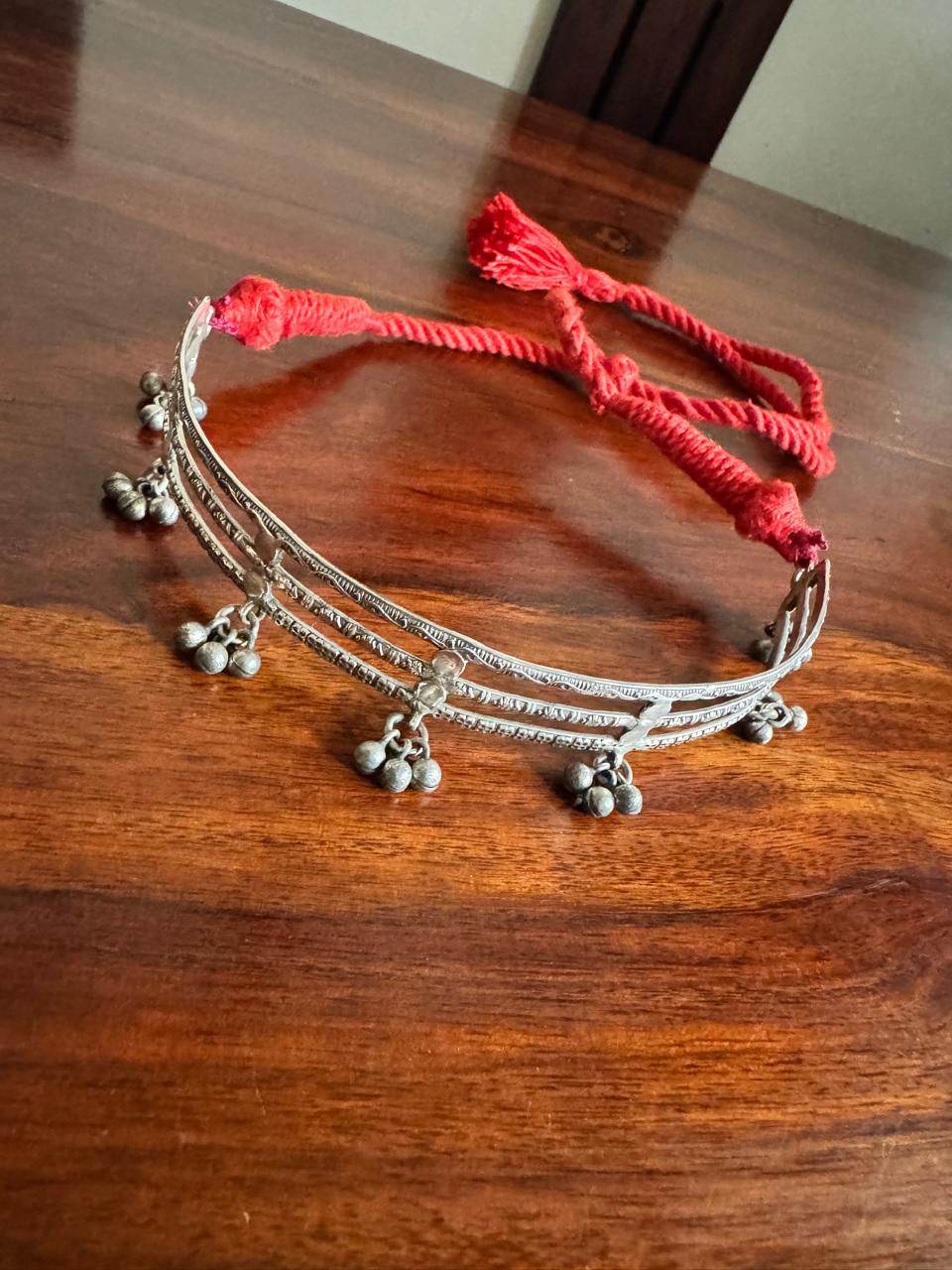 Rimjhim 3 Line Choker - 925 Silver Tribal Choker Handcrafted