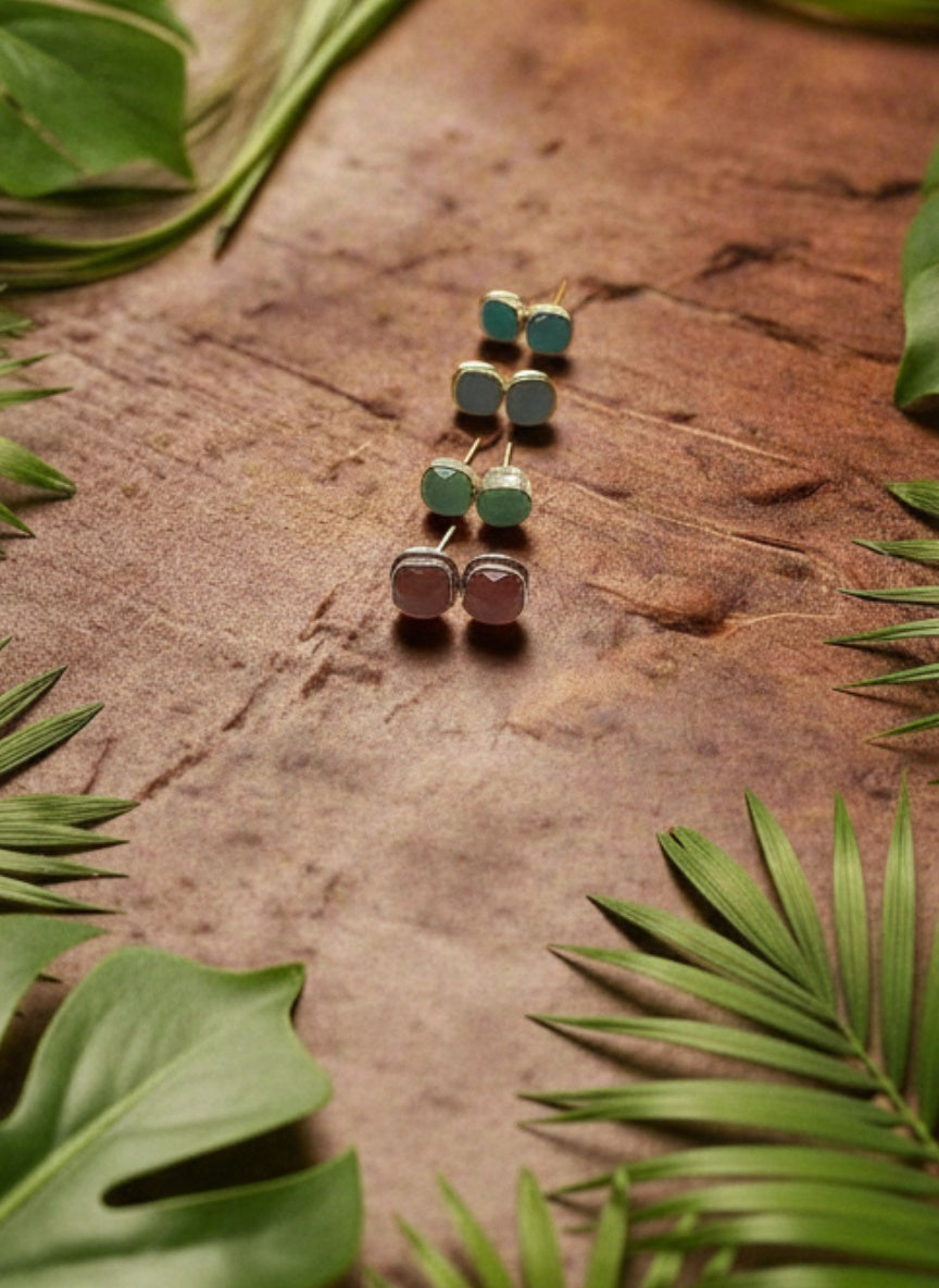 Glow Stone 92.5 Silver Studs - Handcrafted