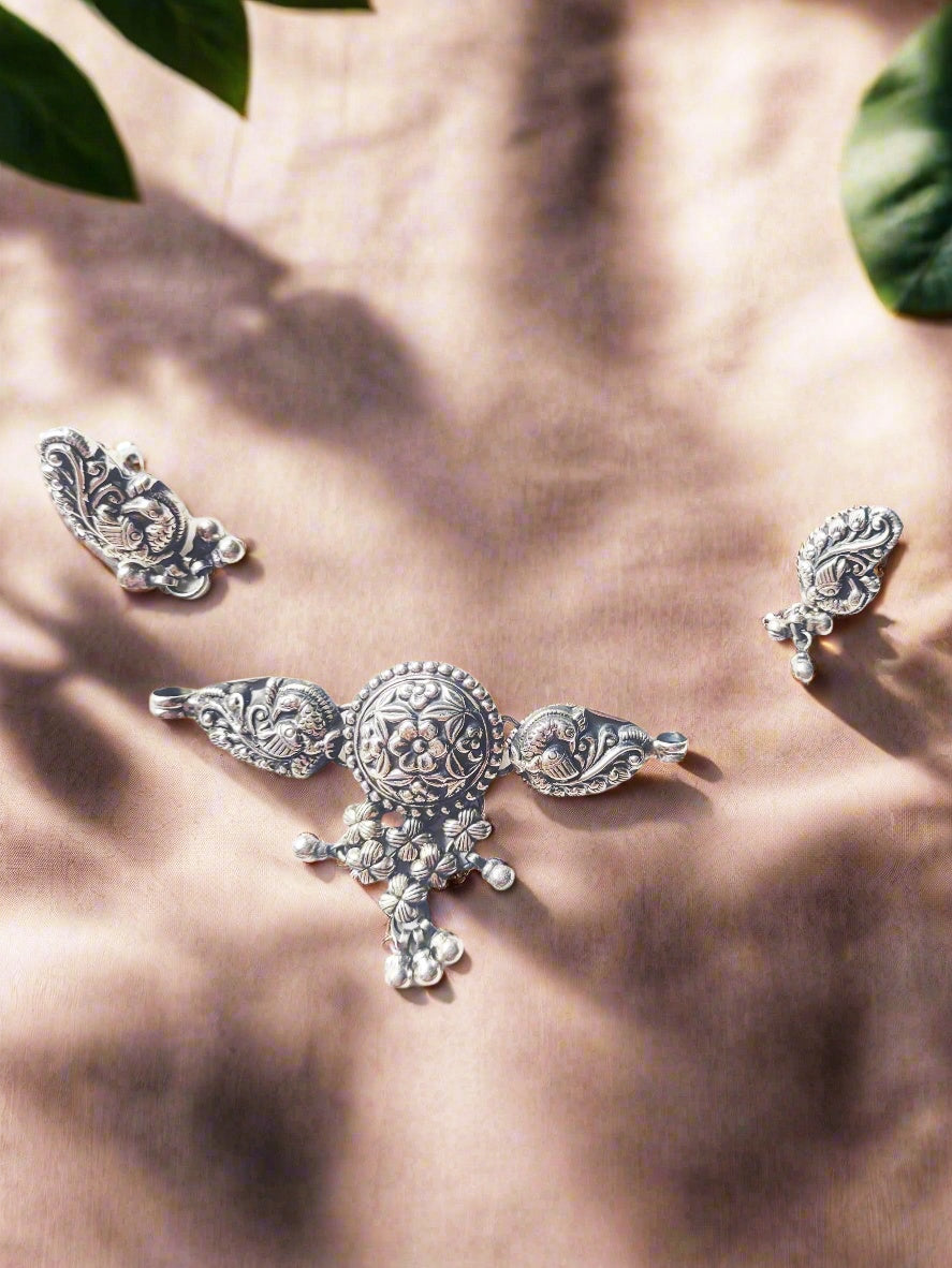 Pankhudi – 92.5 Silver Tribal Choker Set Handcrafted
