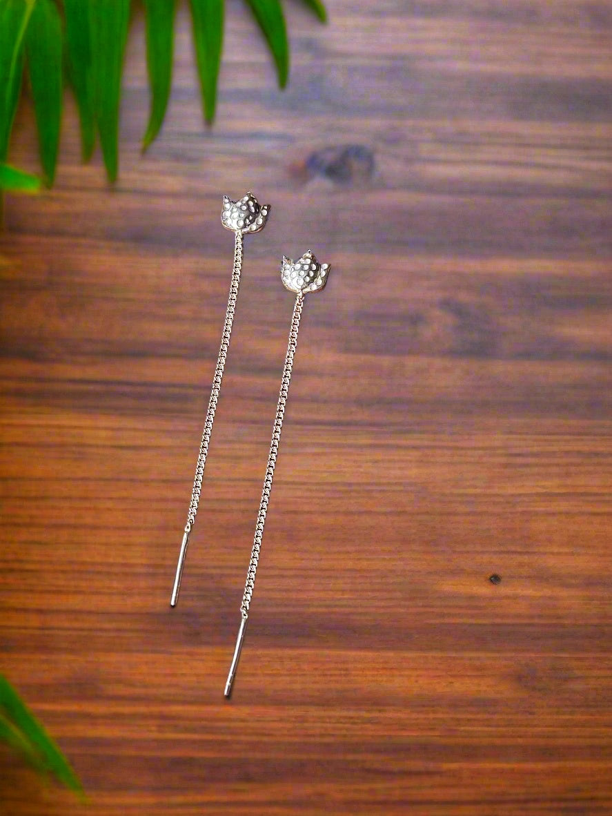 Kamal Handcrafted 92.5 Silver Sui Dhaga Threader Earrings