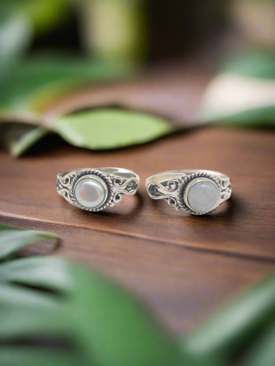 Twilight Bloom Adjustable 92.5 Silver Handcrafted Ring