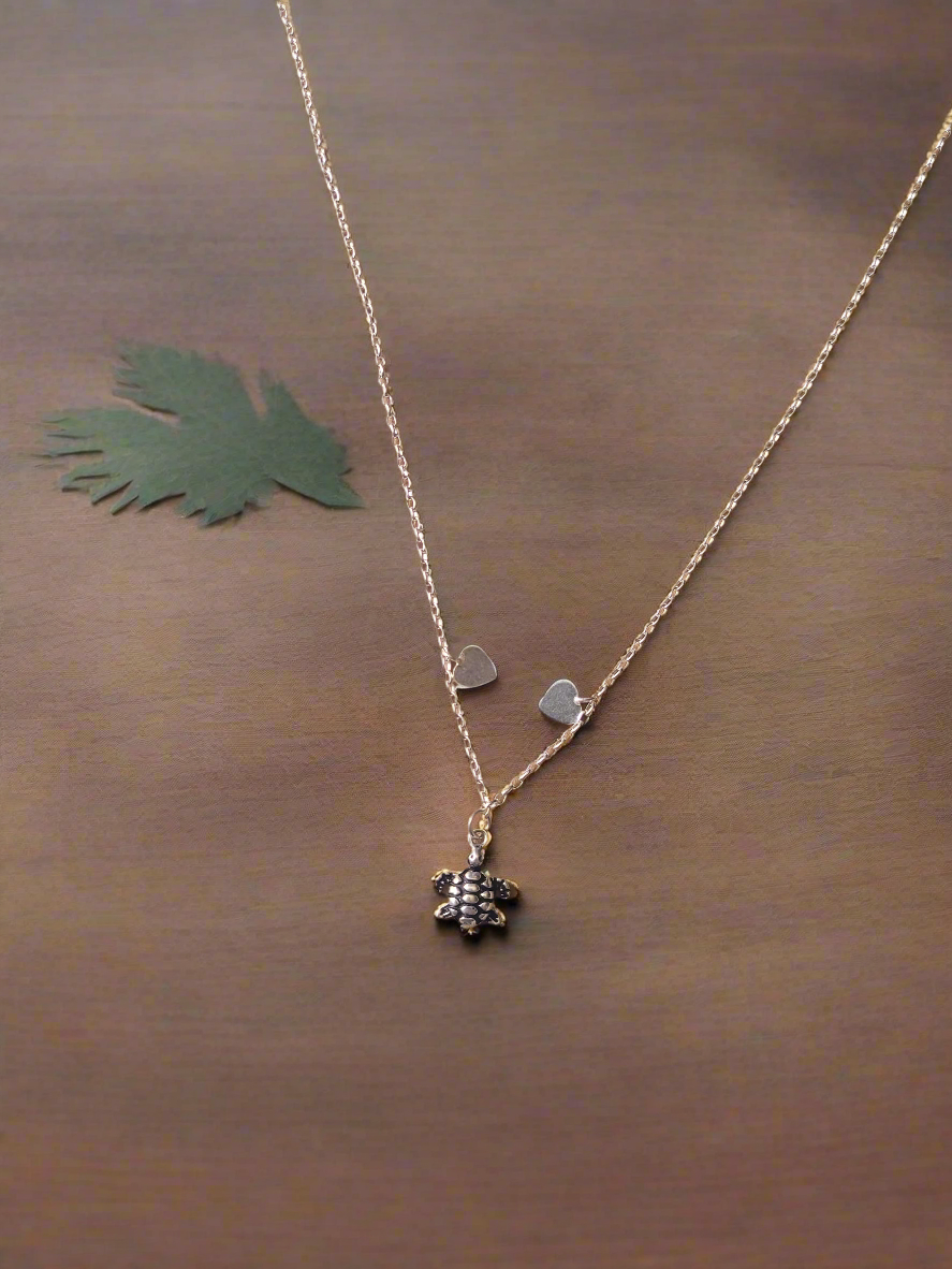 Sagarika – Turtle Pendant Chain 92.5 Silver Statement Necklace