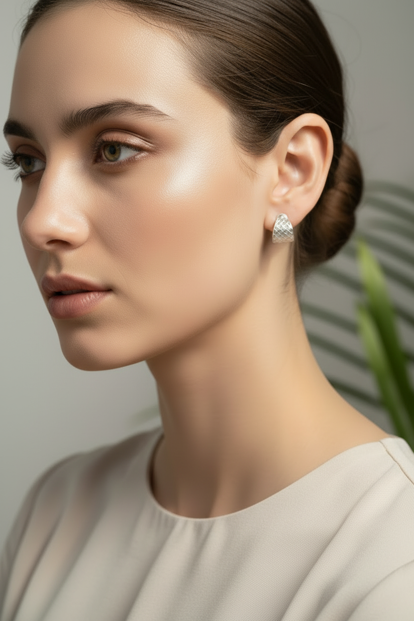 Mesh Mirage 925 Silver drops Studs - Handcrafted