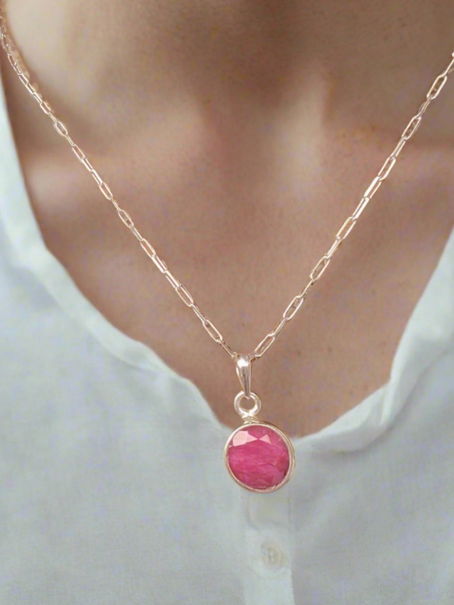 Ruby Radiance 92.5 Silver Pendant (Without Chain)