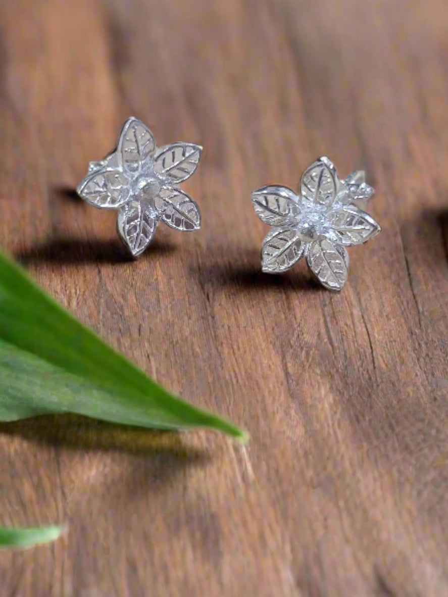 Pushp Tops Studs 92.5 Silver Earrings - Handcrafted