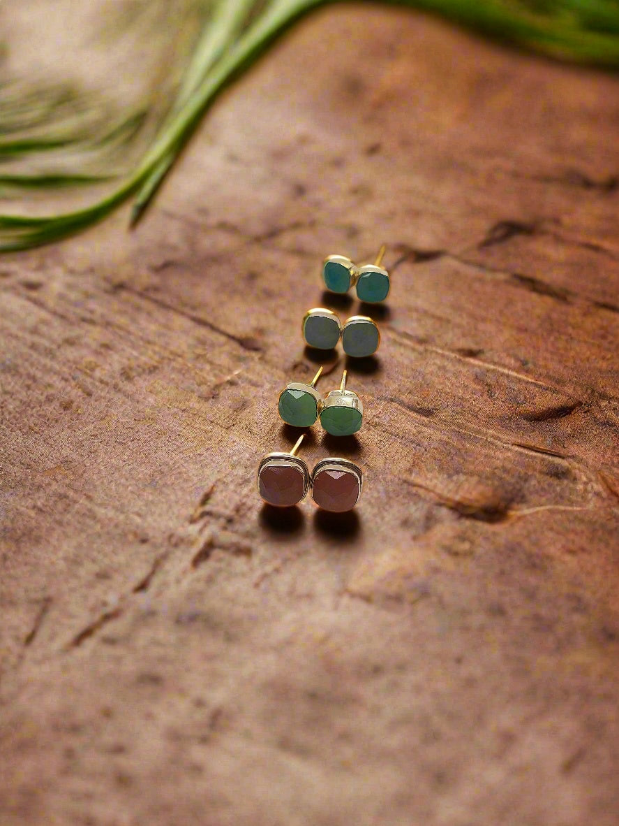 Glow Stone 92.5 Silver Studs - Handcrafted