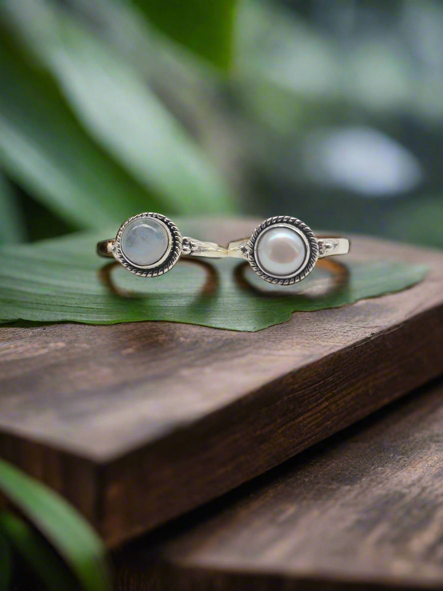 Moon Whisper Adjustable 92.5 Silver Handcrafted Ring