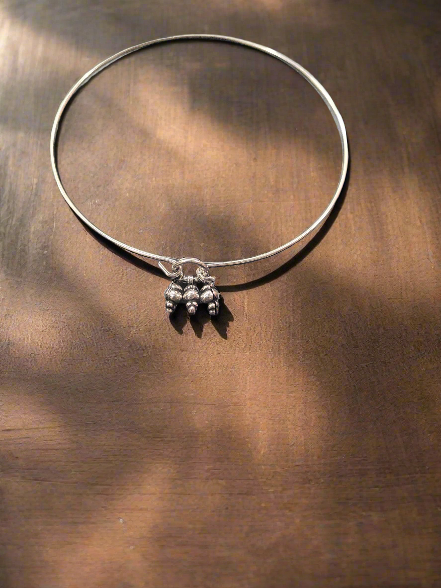 Jhankaar - Antique 92.5 Silver Ghungroo Kada Anklet (Single Piece)